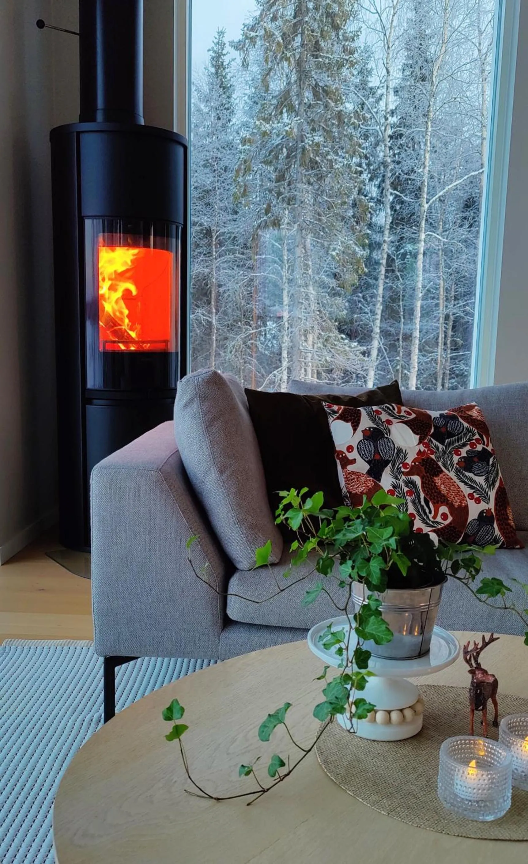 Living room in Villa Forest -private location, sauna and jacuzzi