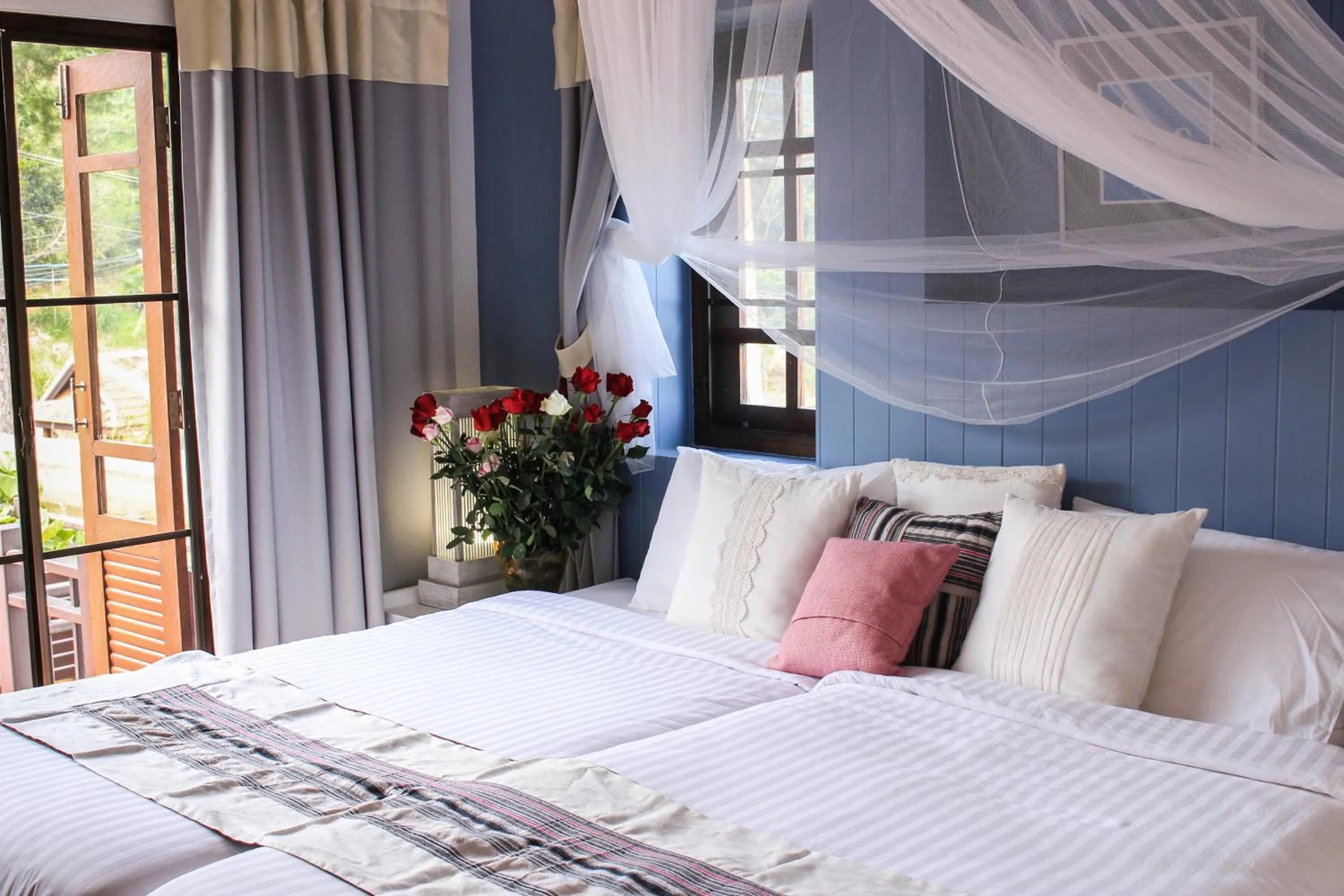 Bed in Phumorkdao Resort