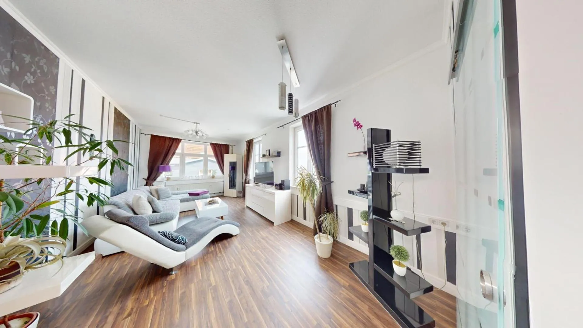 Living room, Bed in Apartments am Sund