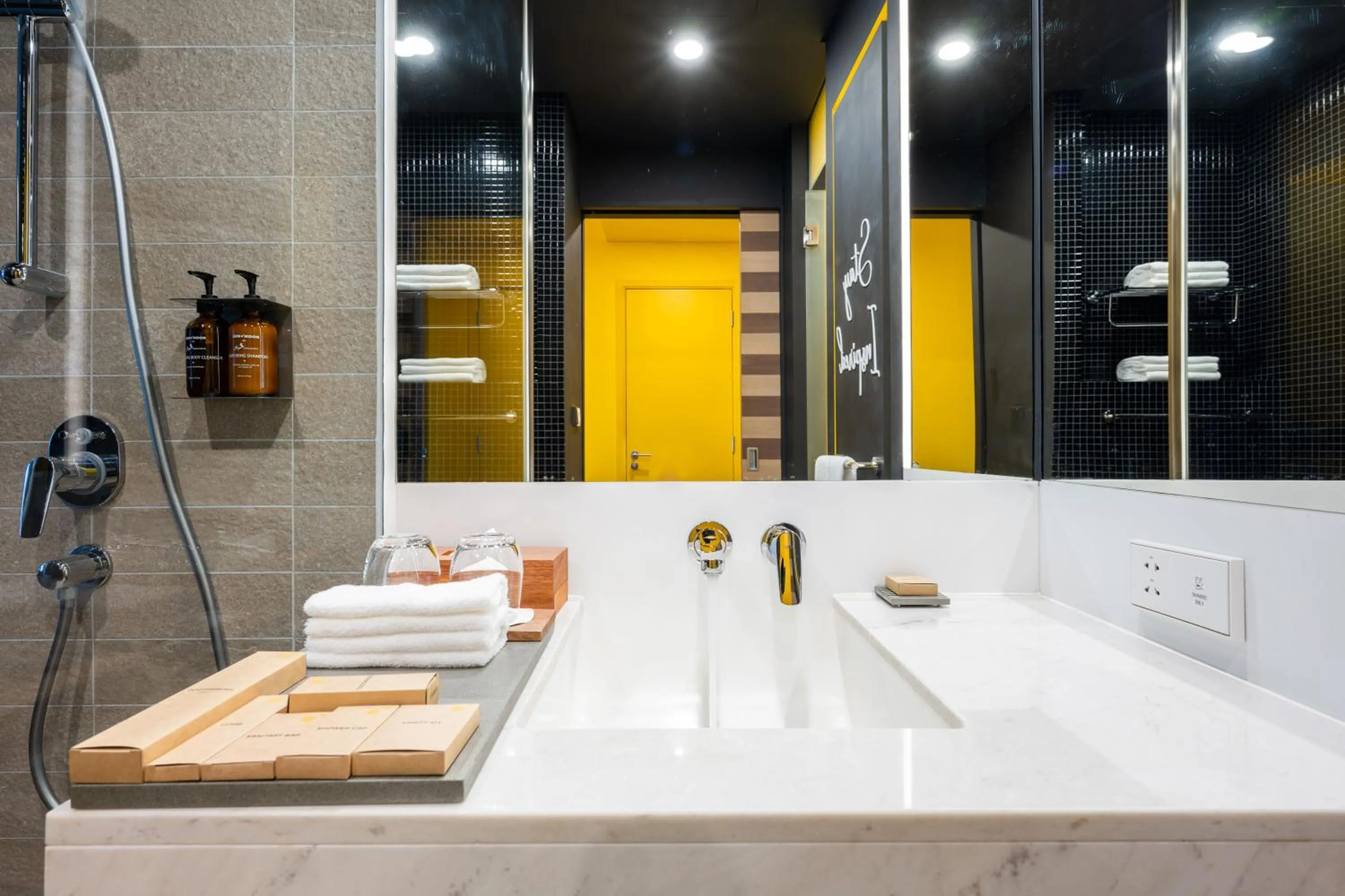 Bathroom in SUN & MOON, Riverside Hotel