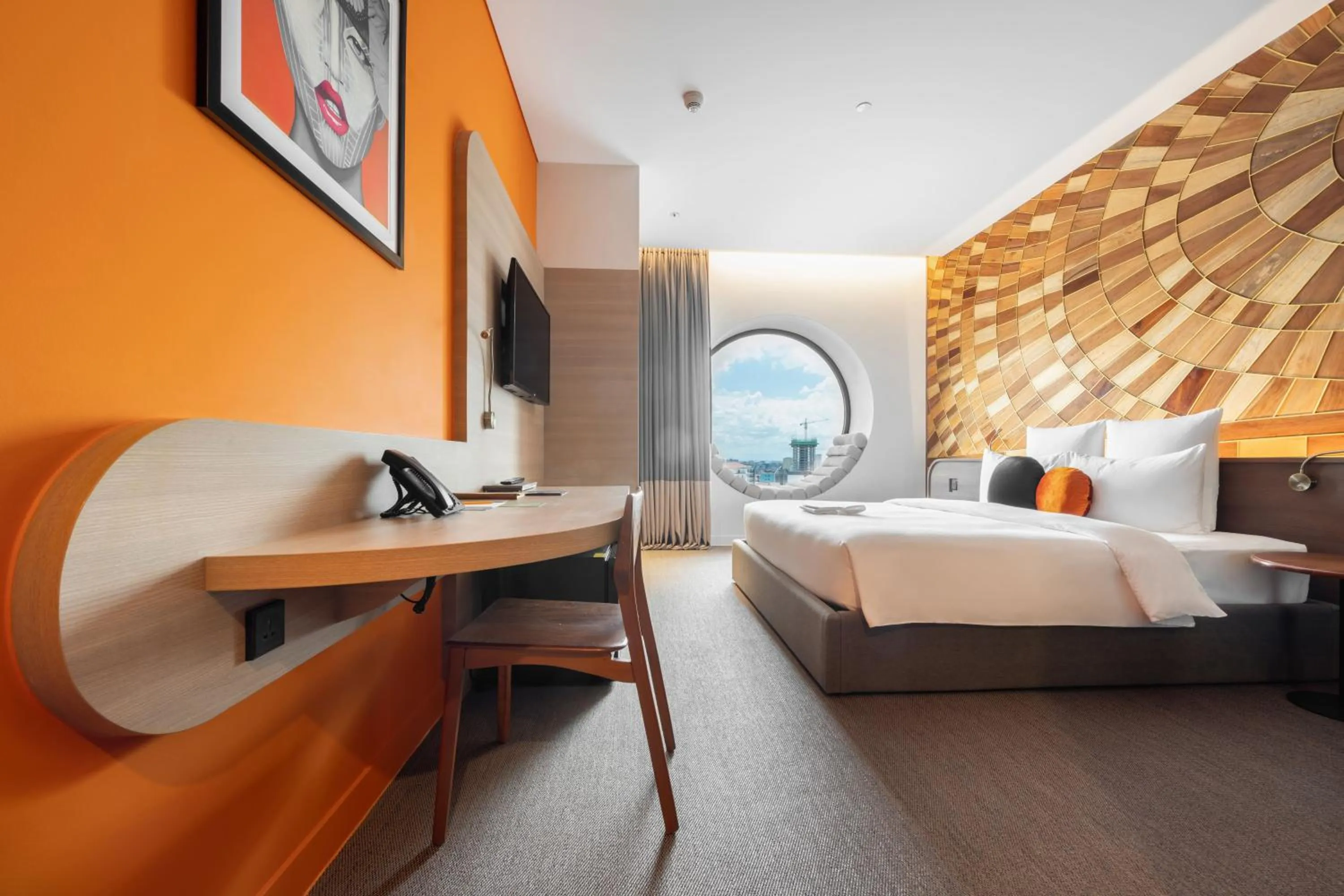 View (from property/room), Bed in SUN & MOON, Riverside Hotel