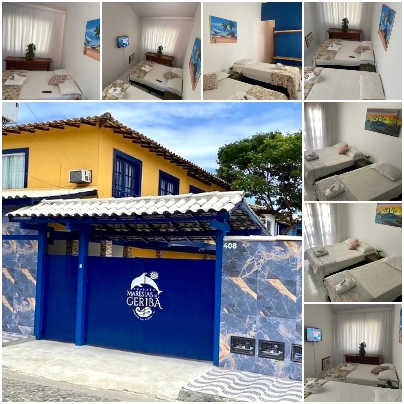 Property building, Bed in Pousada Maresias de Geribá