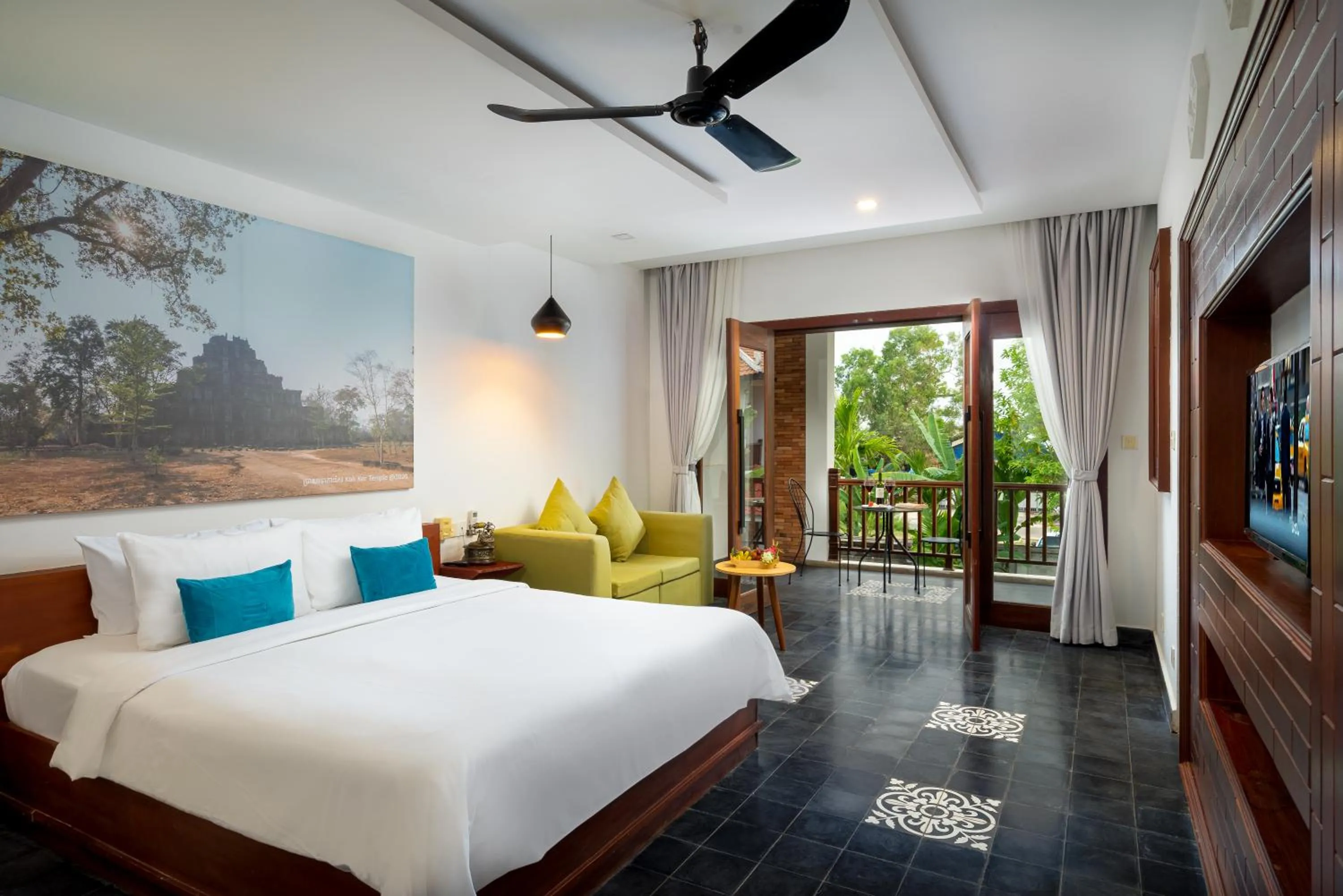 Bed in Bopha Watbo Residence