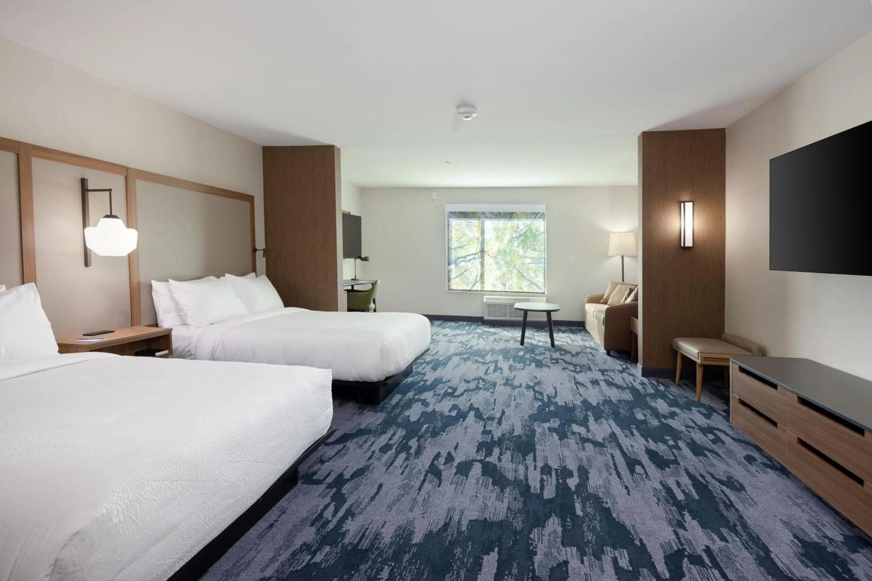 Living room, Bed in Fairfield by Marriott Inn & Suites Canton Riverstone Parkway