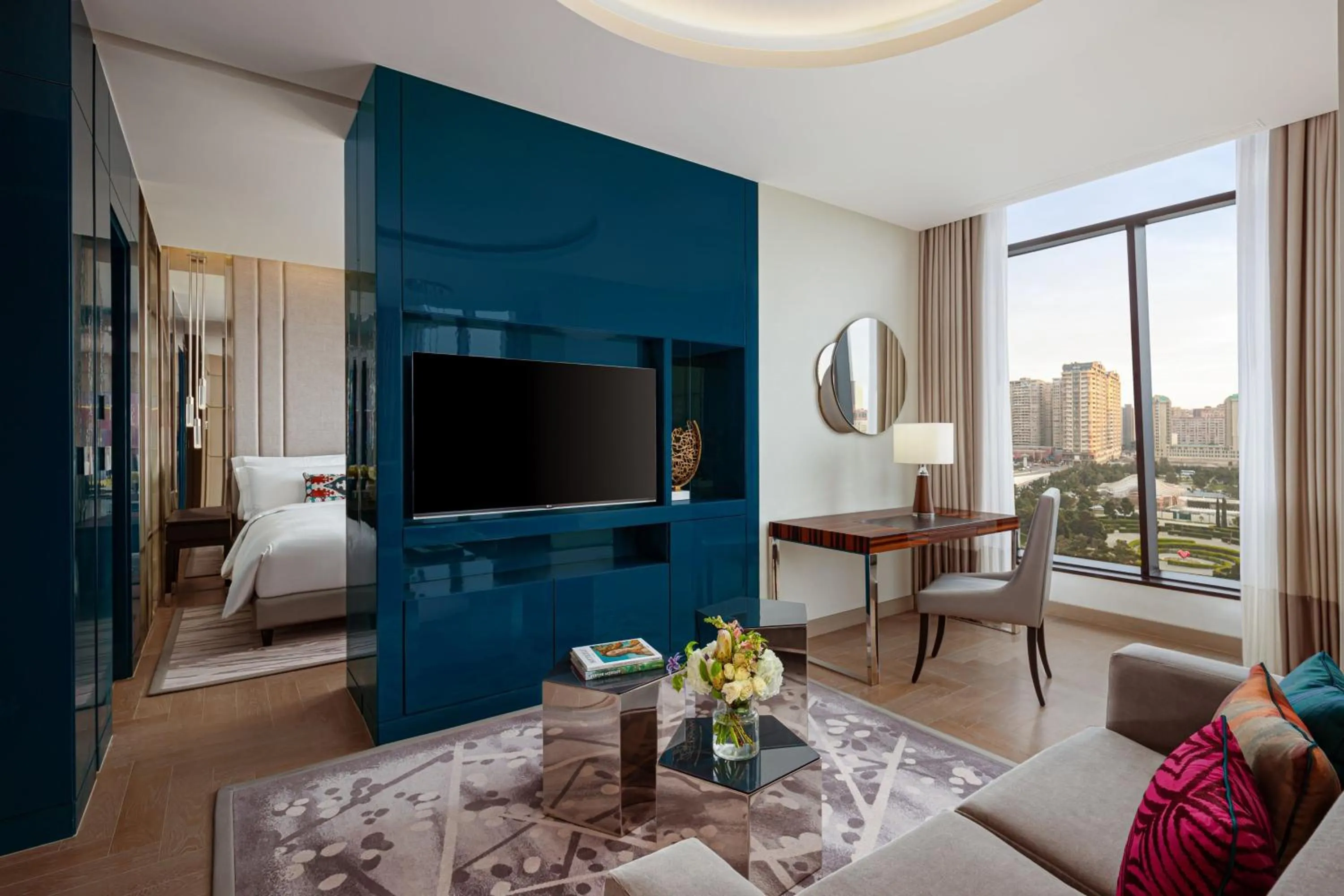 Living room, Bed in The Ritz-Carlton, Baku