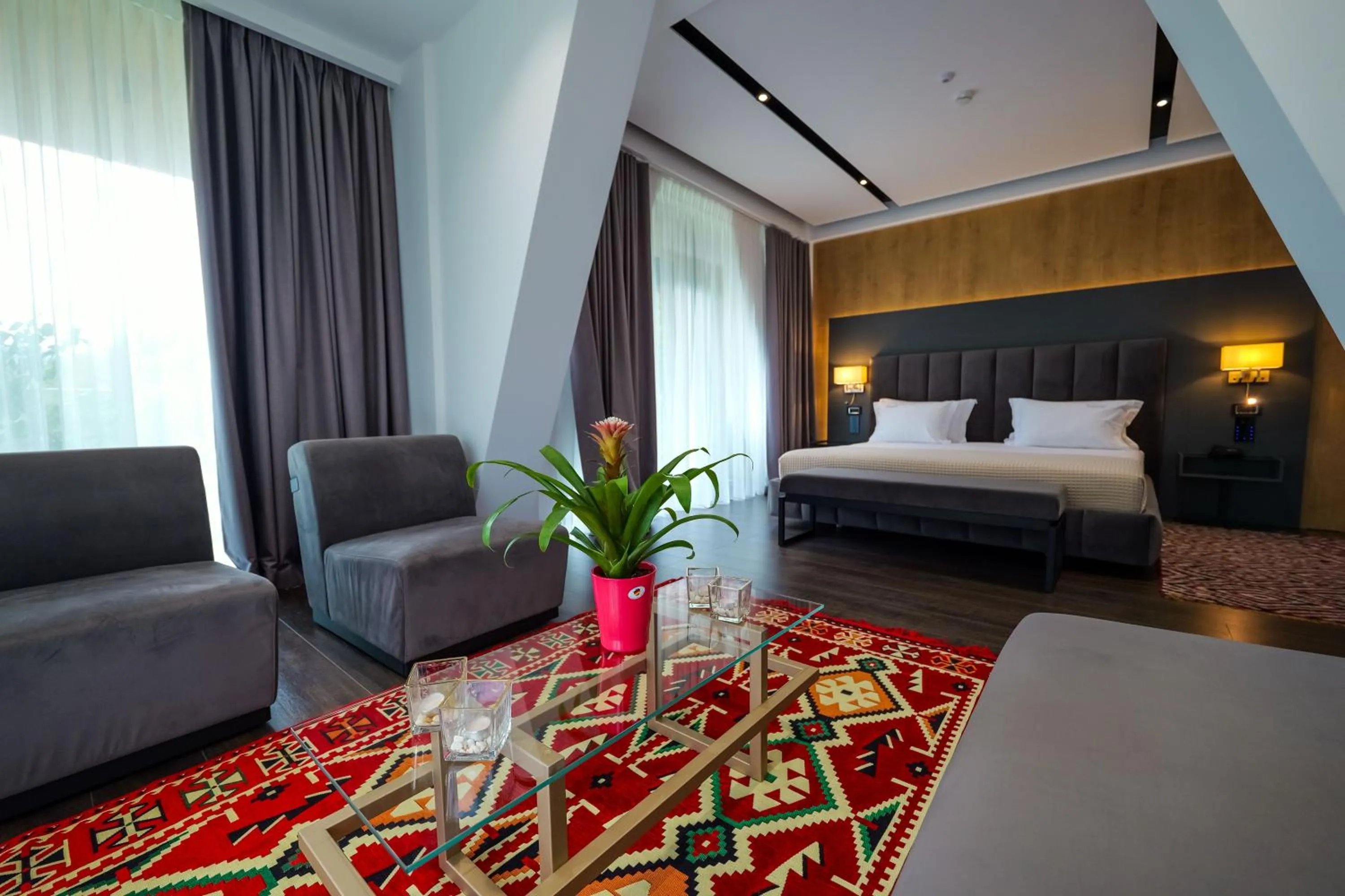 Bed in Hotel Uji Ftohte Tepelene