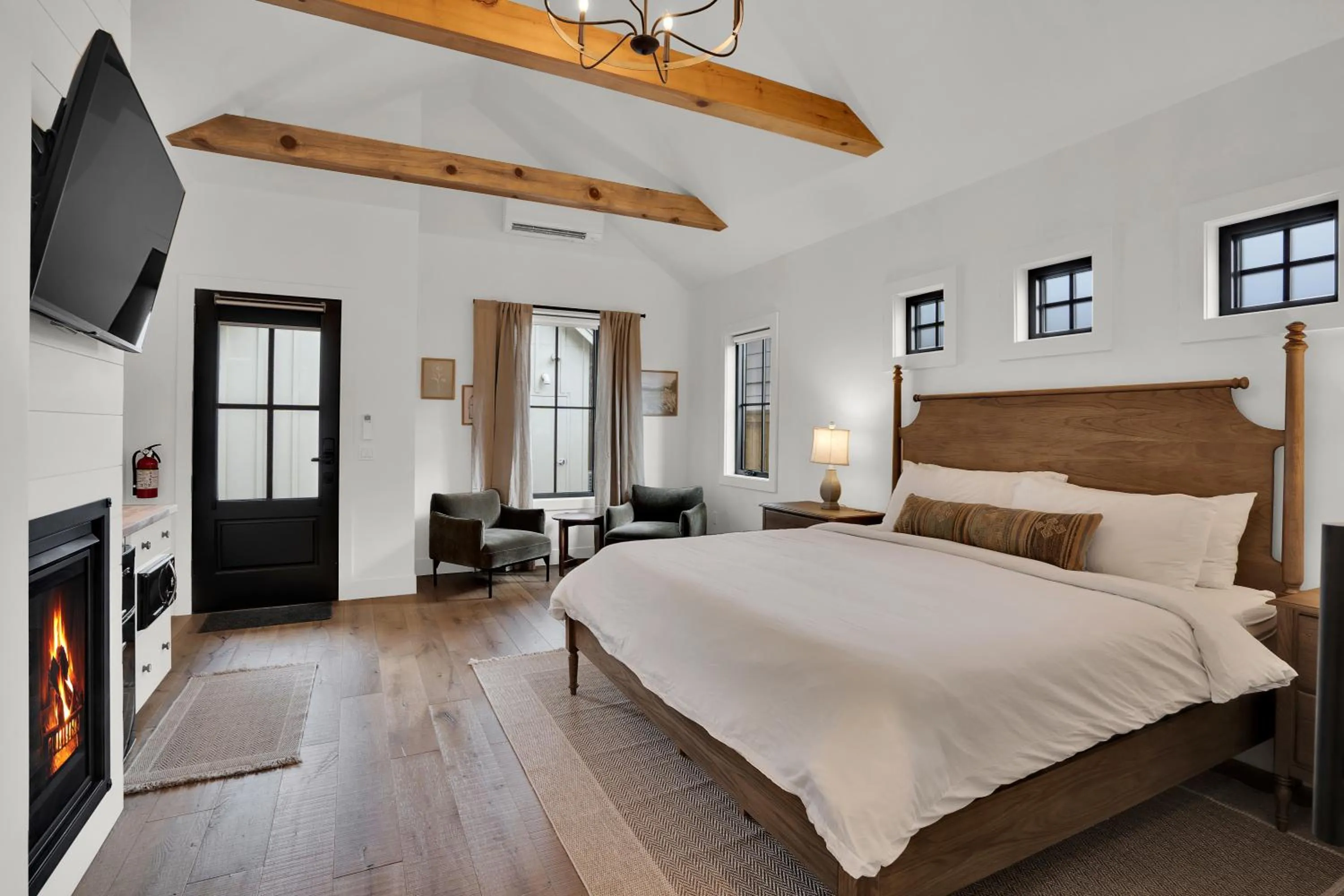 Photo of the whole room, Bed in The Scout Boutique Cottages