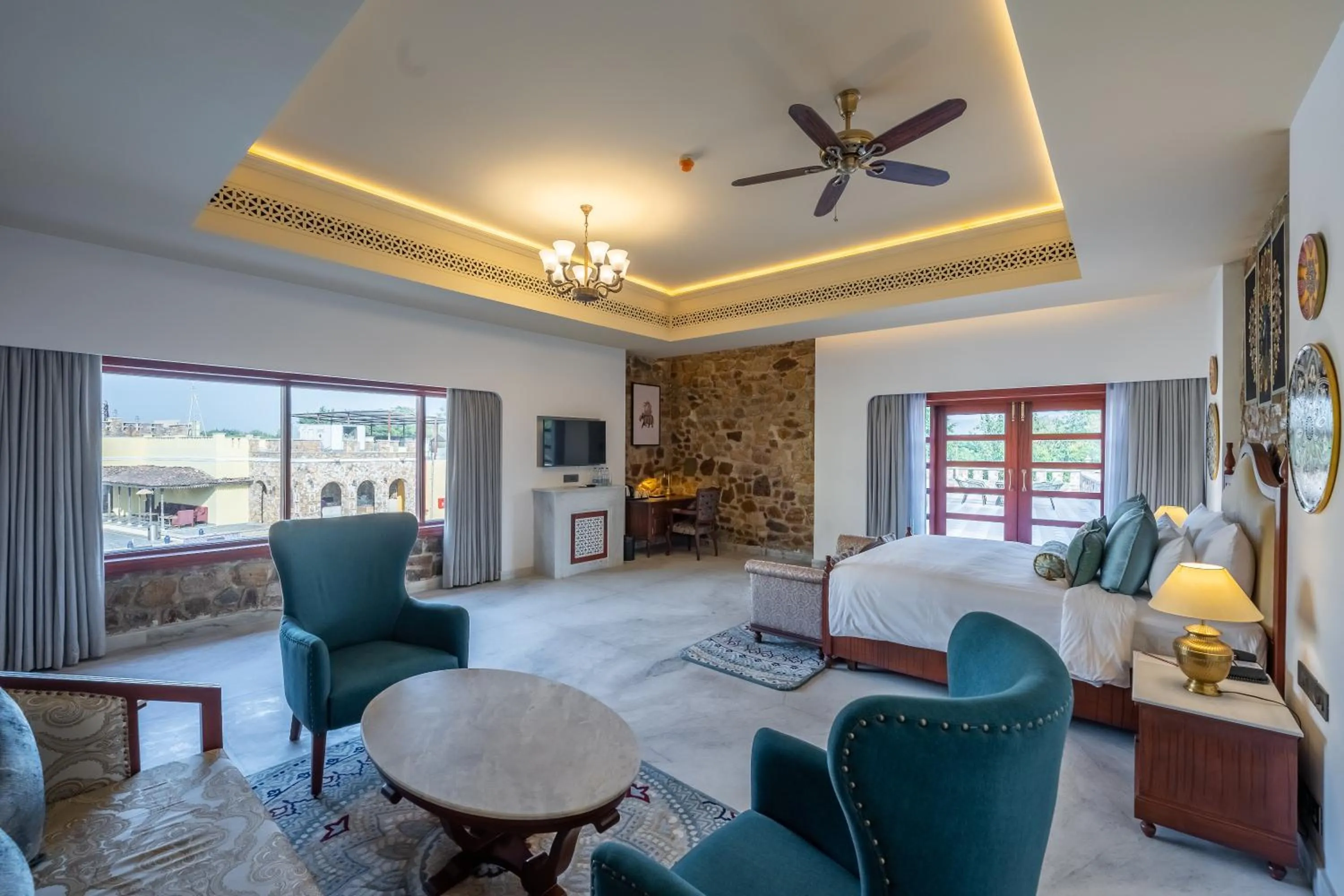 Seating area in Juna Mahal Jungle Resort Ranthambore