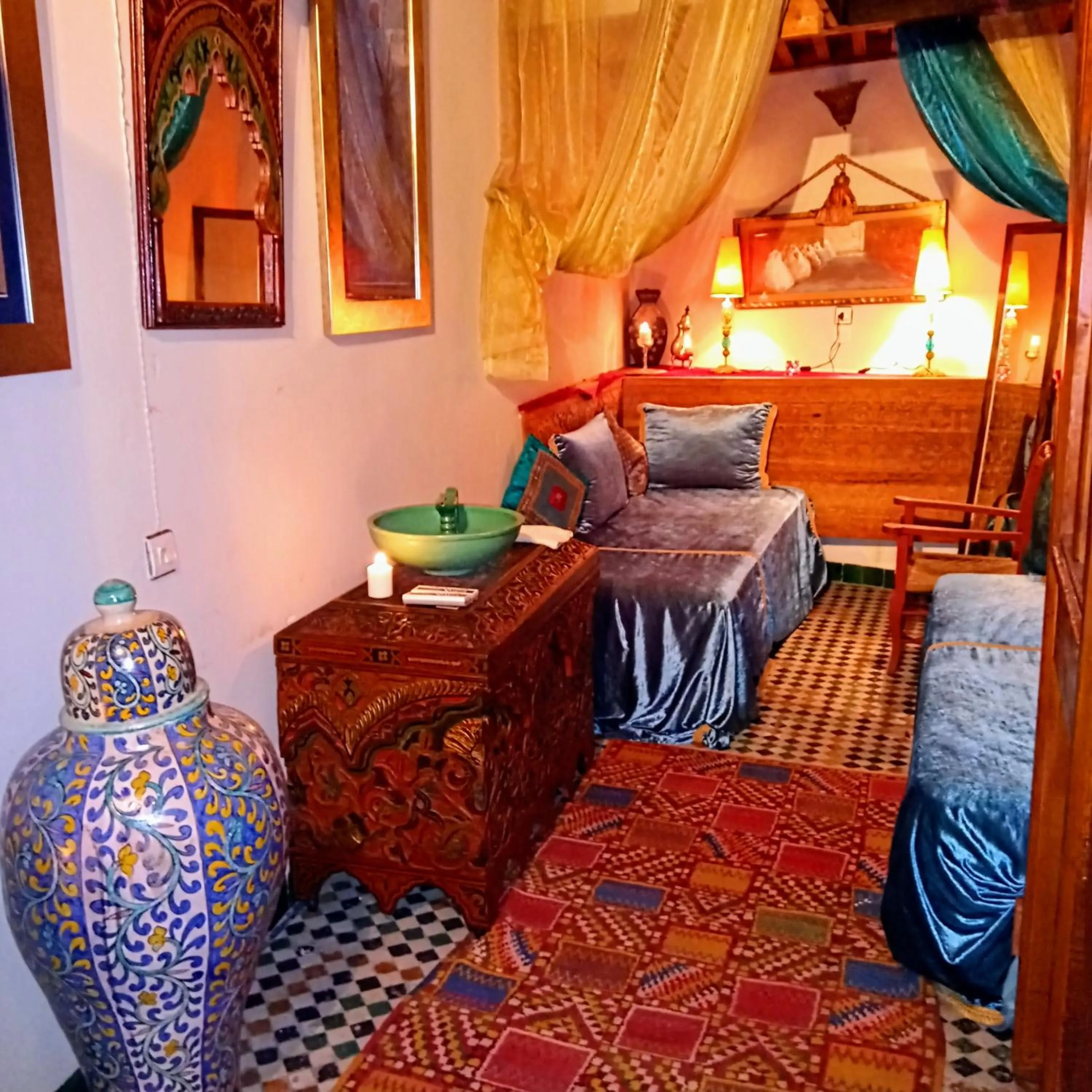 Bed in Riad Rchacha