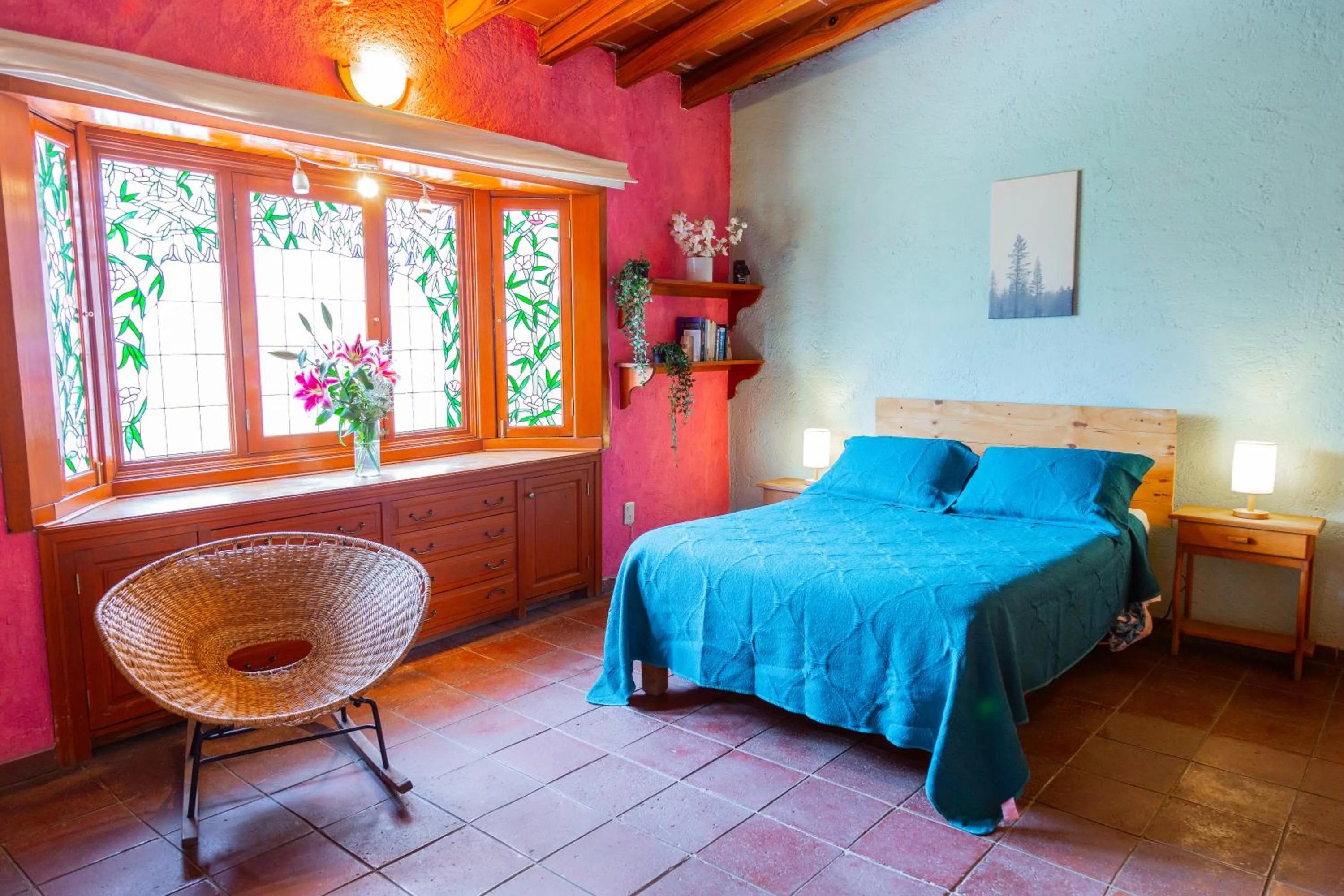 Bedroom, Bed in Colibrí Turquesa