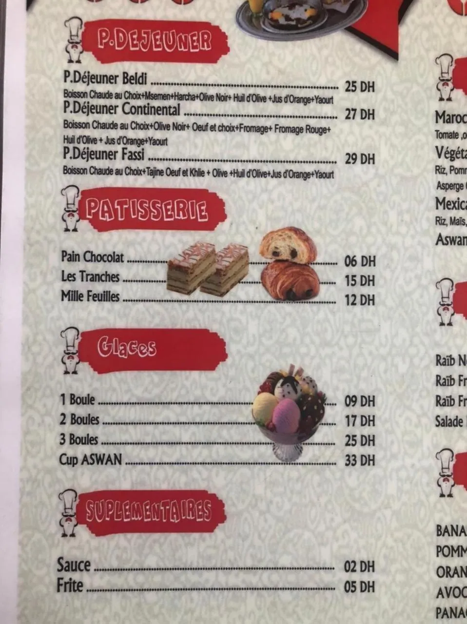 Food and drinks in Hotel Aswan