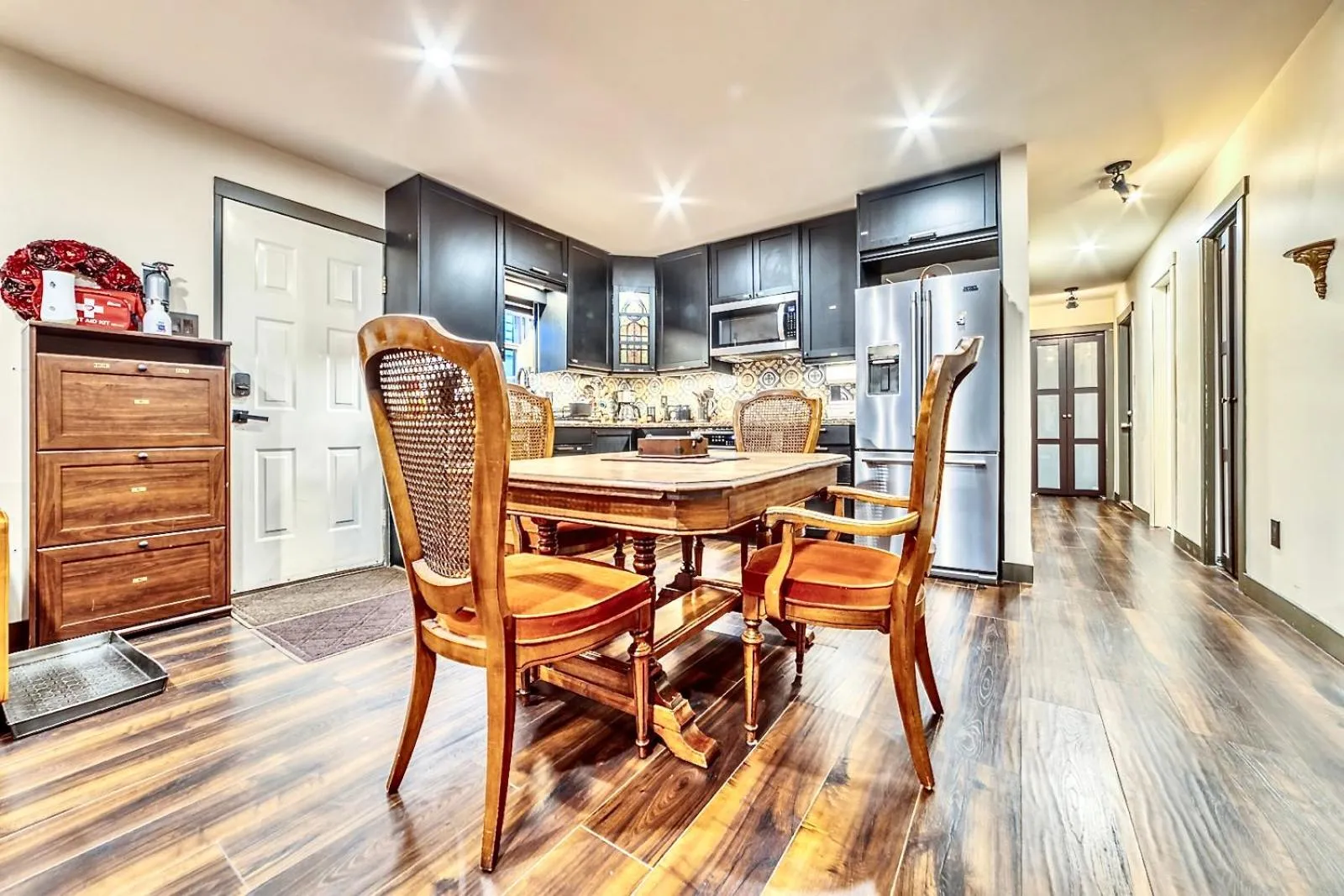 Dining area in Neocolonial Nouveau Kensington Vacation Home