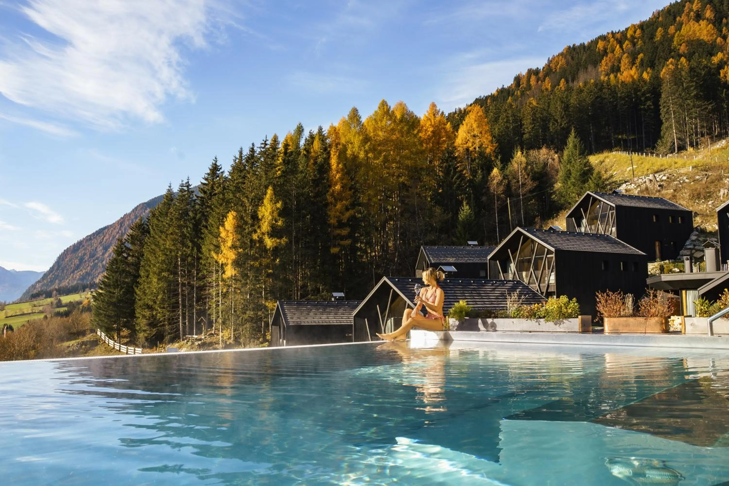 Swimming pool in Amus Chalets Dolomites - Luxury Chalets South Tyrol