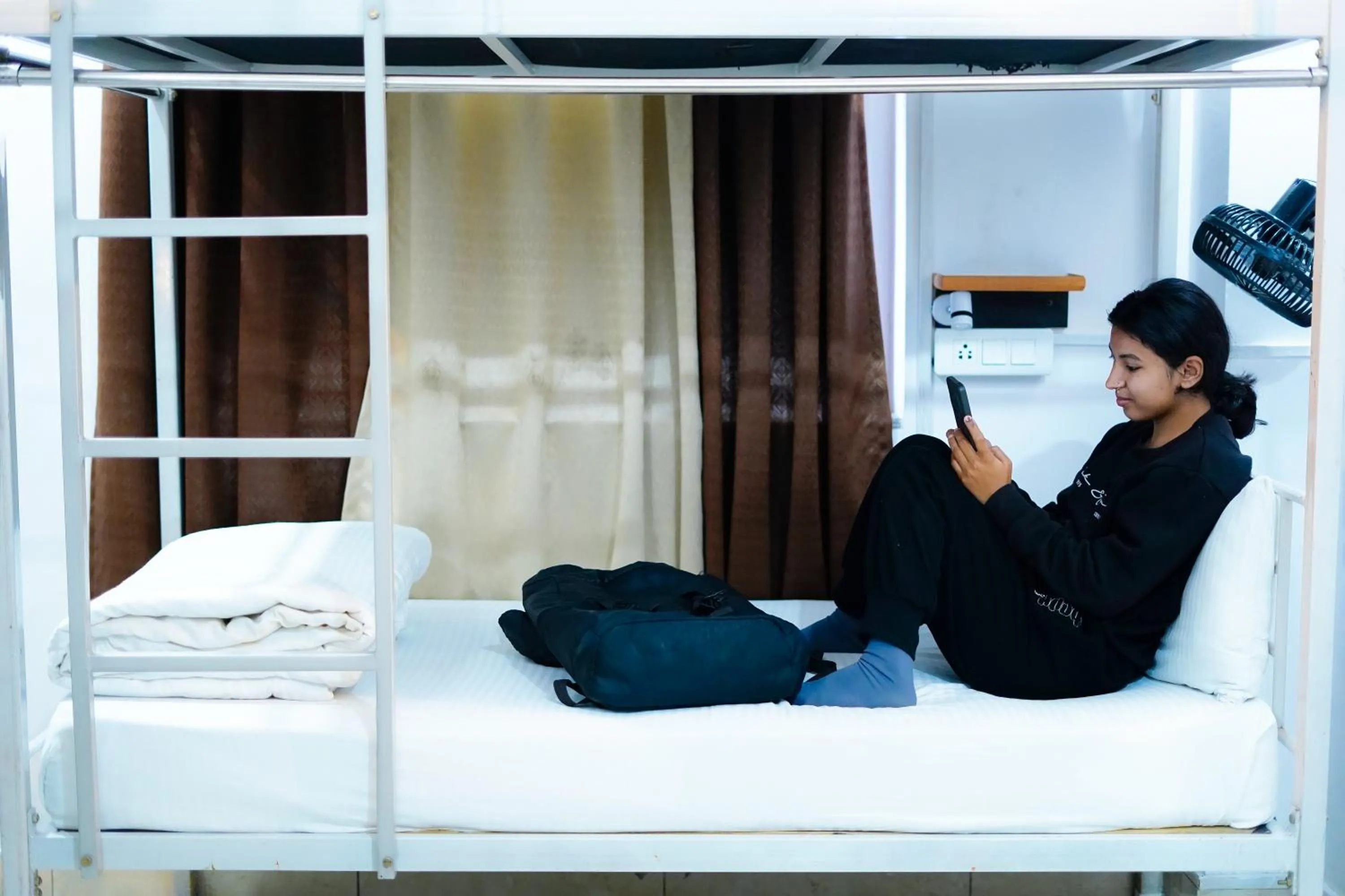 Bed in Blue River Hostel, Rishikesh