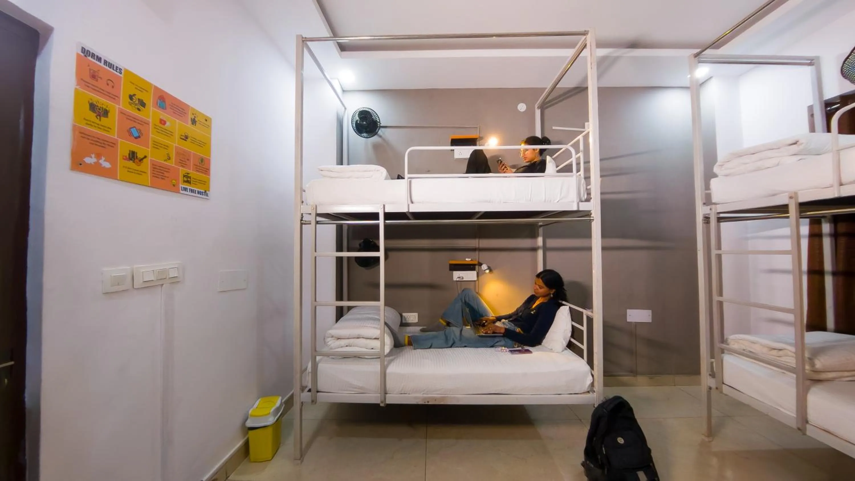 Bed in Blue River Hostel, Rishikesh