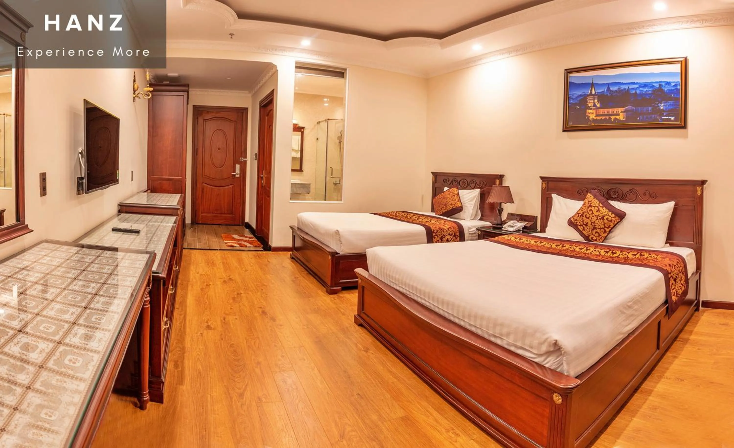 Bed in HANZ Premium Mai Vang 2 Hotel Dalat