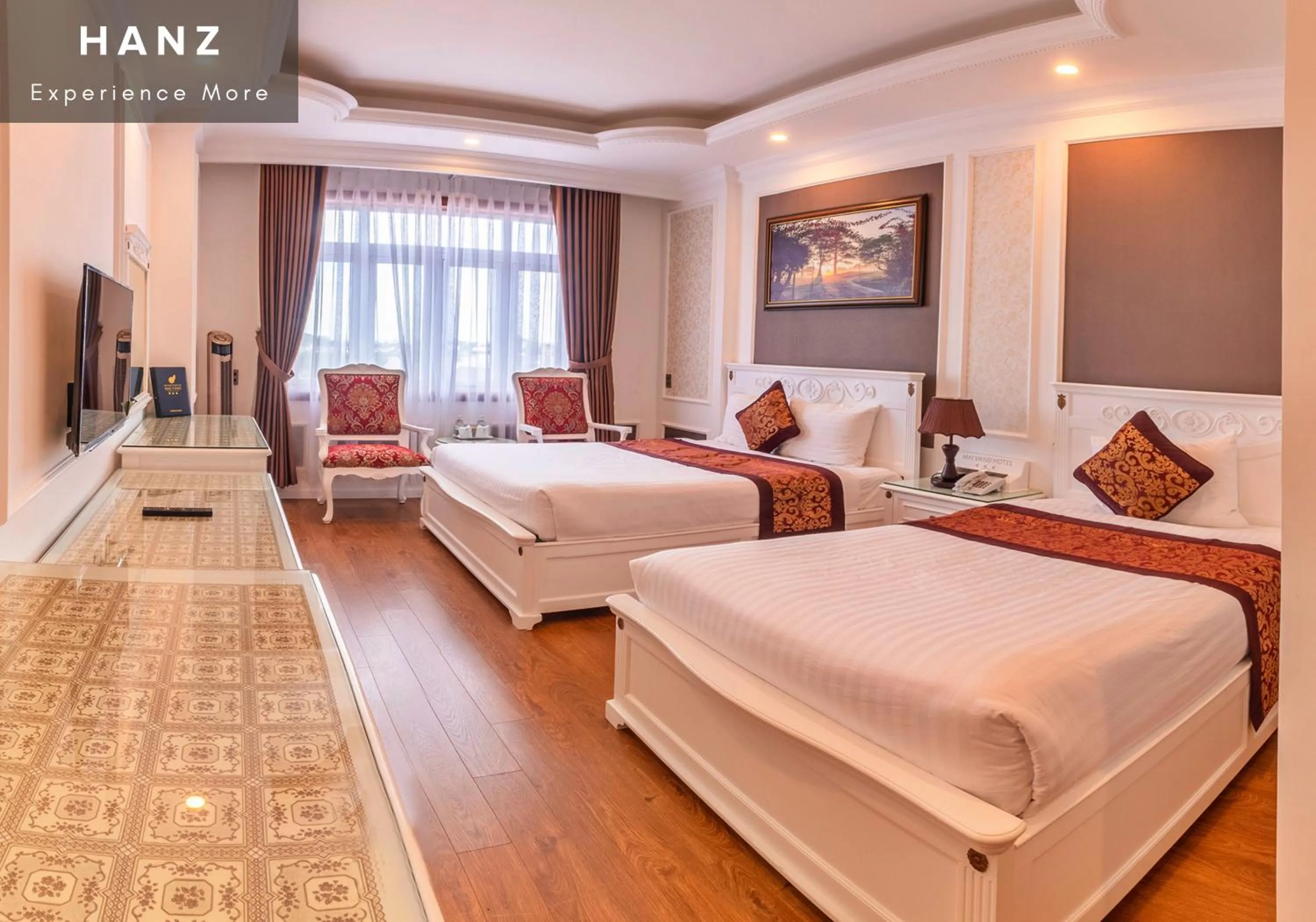 Bed in HANZ Premium Mai Vang 2 Hotel Dalat