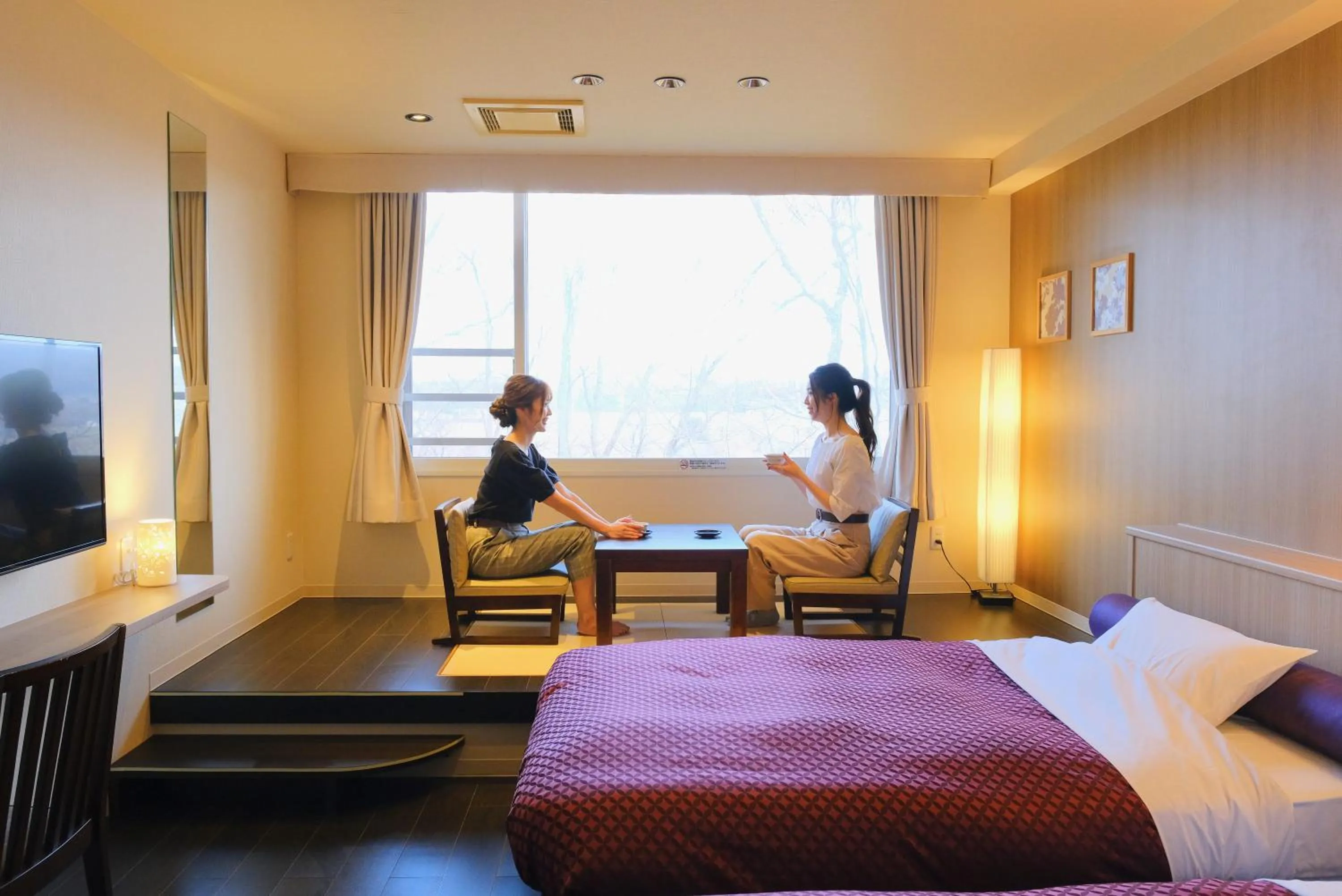 Bed in Morinoyu Hotel Hanakagura