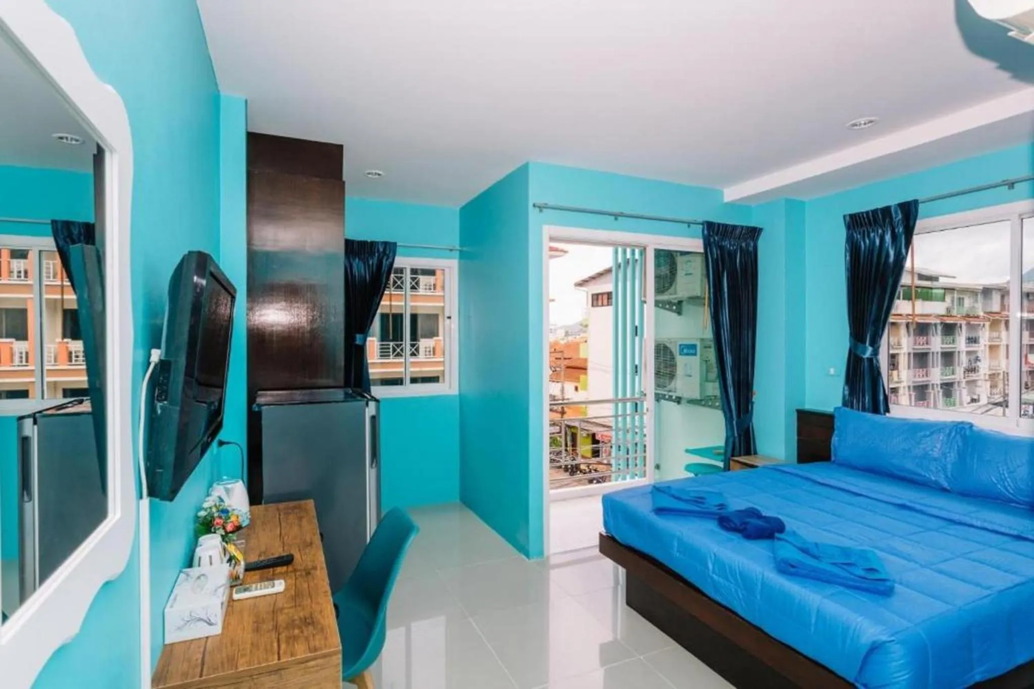 View (from property/room), Bed in PATONG BLUE HOTEL
