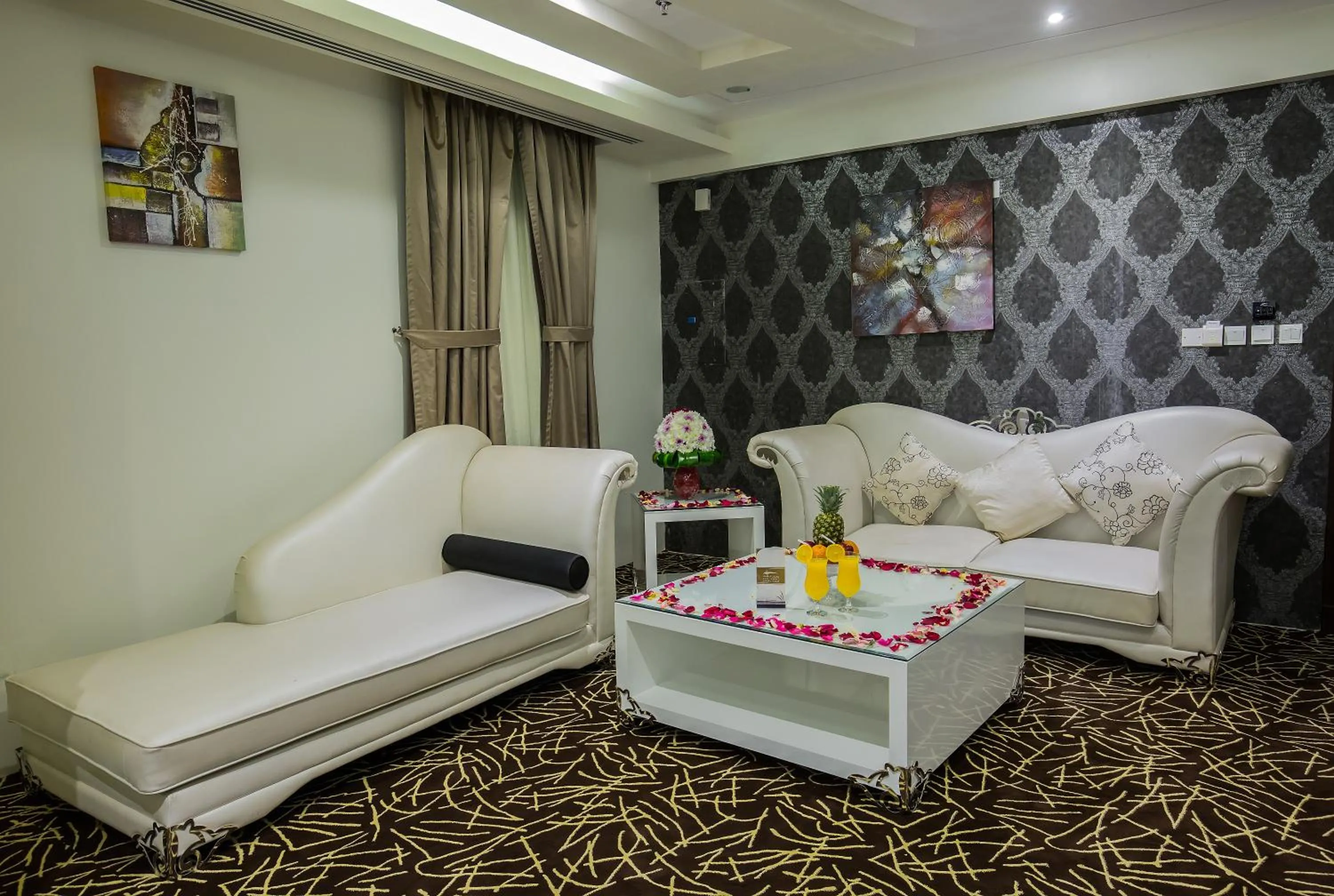 Living room in Rest Night Serviced Apartments- AlHamra
