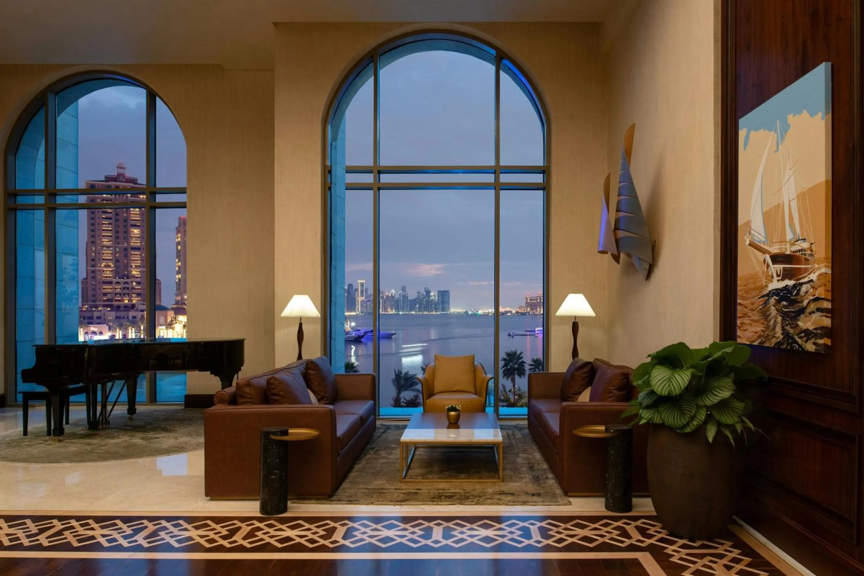 Lounge or bar in The St. Regis Marsa Arabia Island, The Pearl Qatar