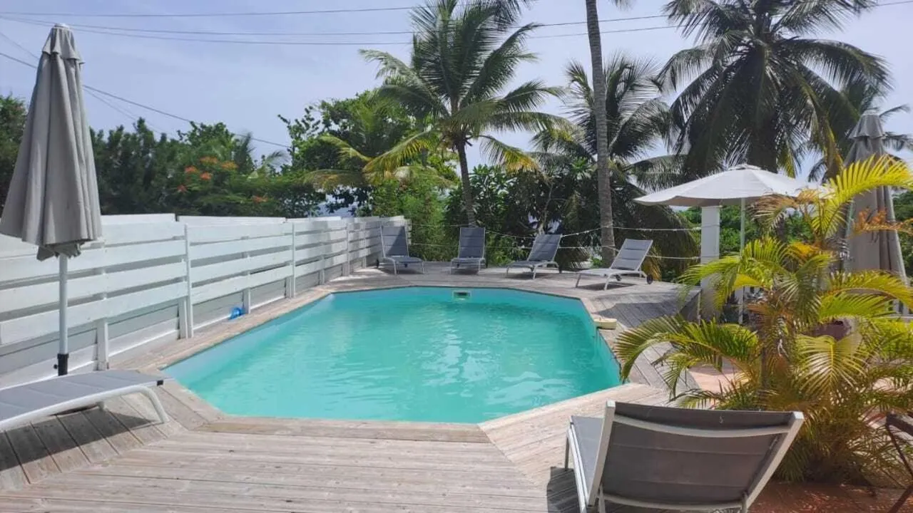 Pool view in Le M Hotel Marie Galante