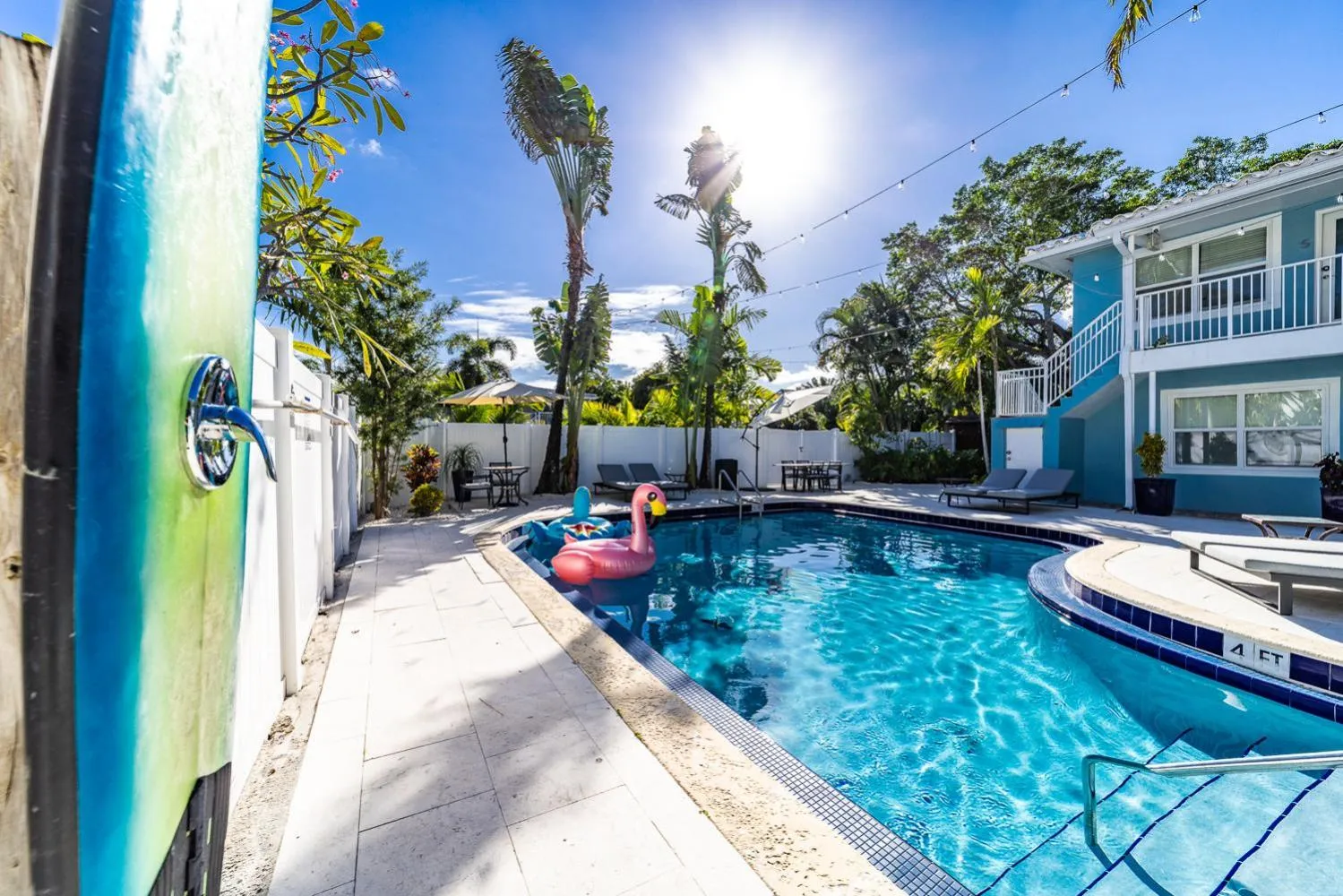 Pool view in The Blue Parrot