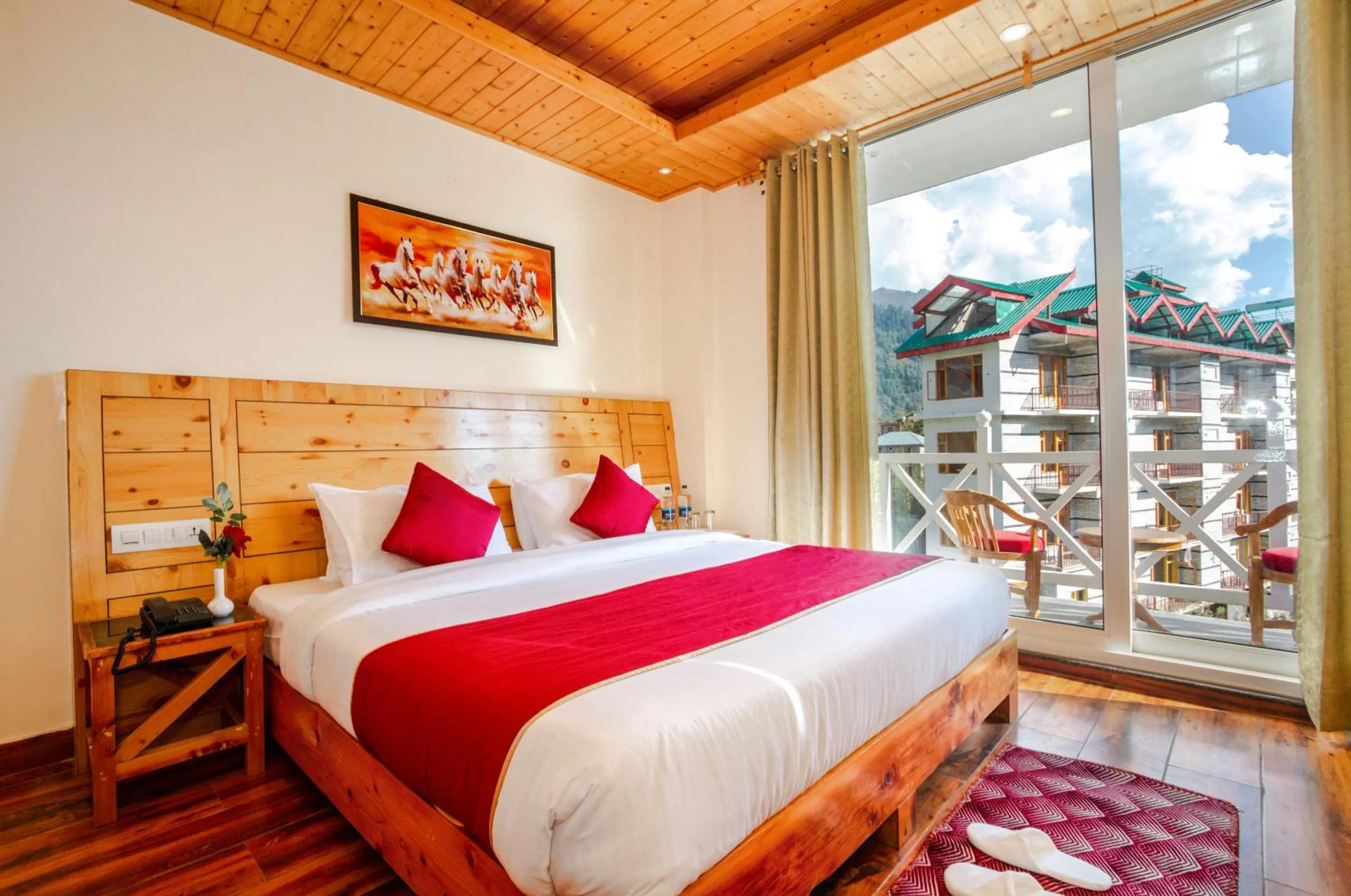 Balcony/Terrace, Bed in Tripli Hotels Stone House Cottage