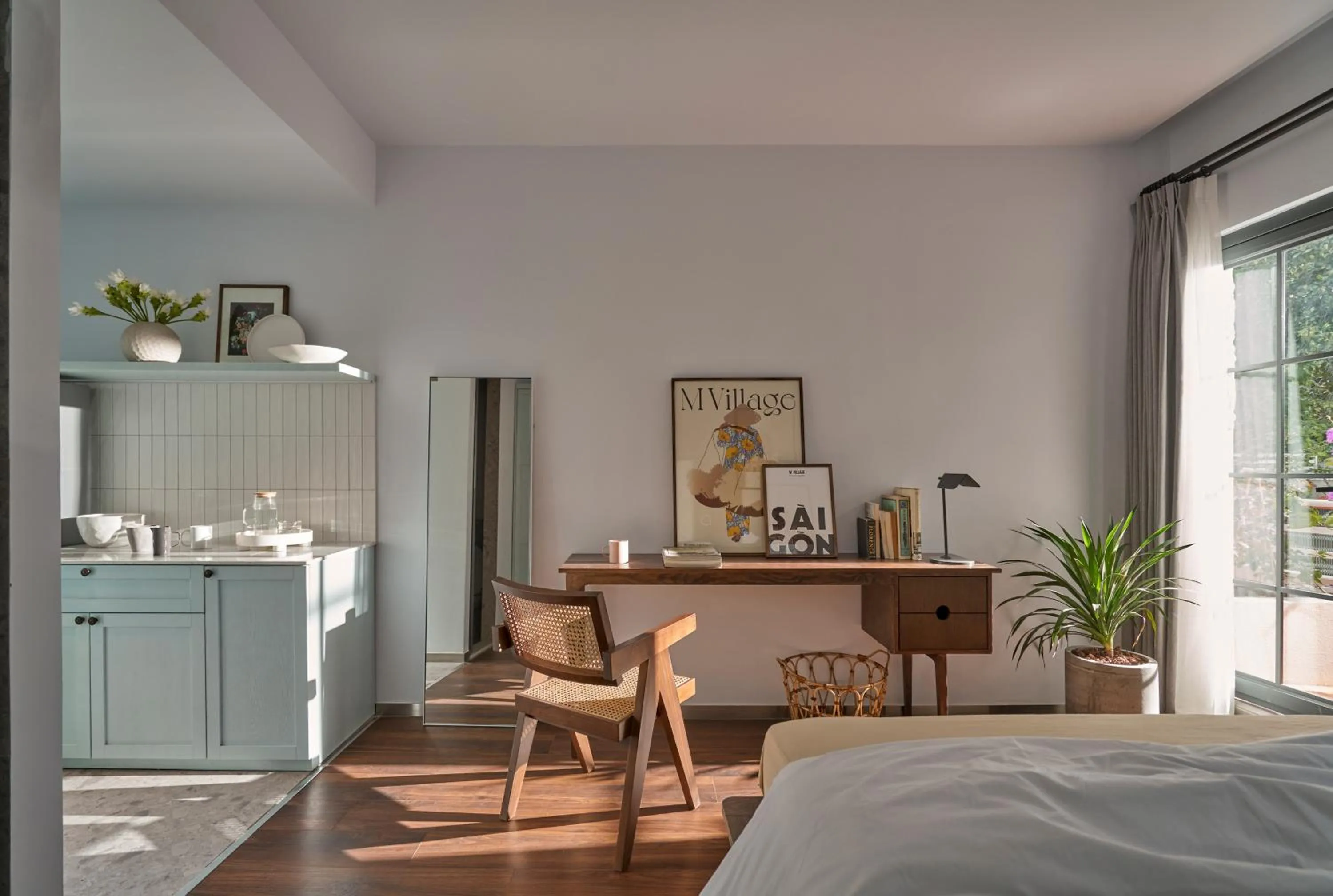 Kitchen or kitchenette, Bed in M Village Living Tú Xương