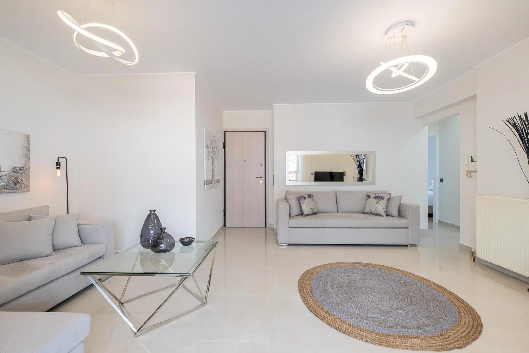 Living room, Bed in Acropolis Cozy Apartments