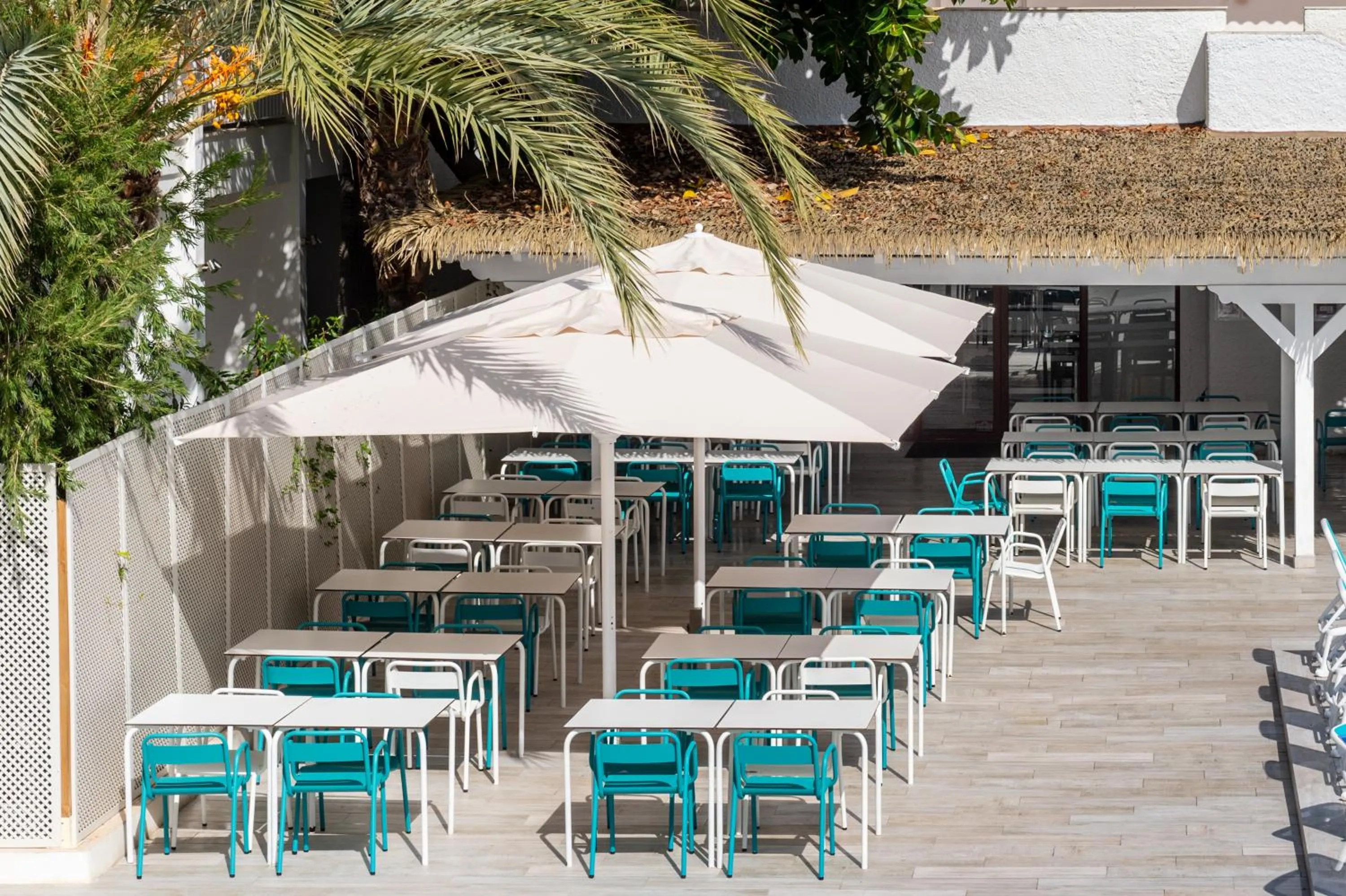 Balcony/Terrace, Beach in Hotel Playasol Cala Tarida