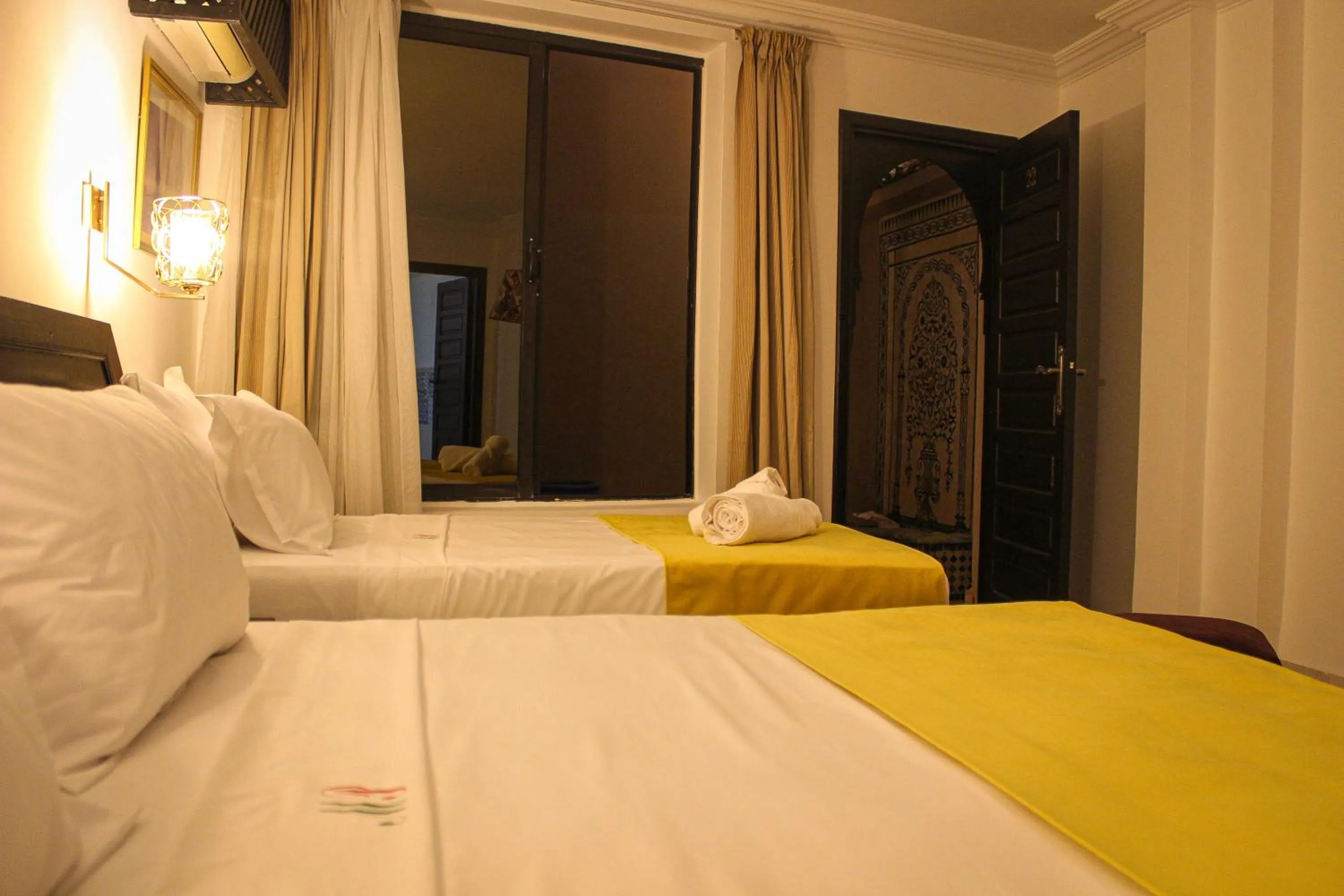 View (from property/room), Bed in Majorel Pearl Hotel-Riad-Restaurant Piscine&Spa