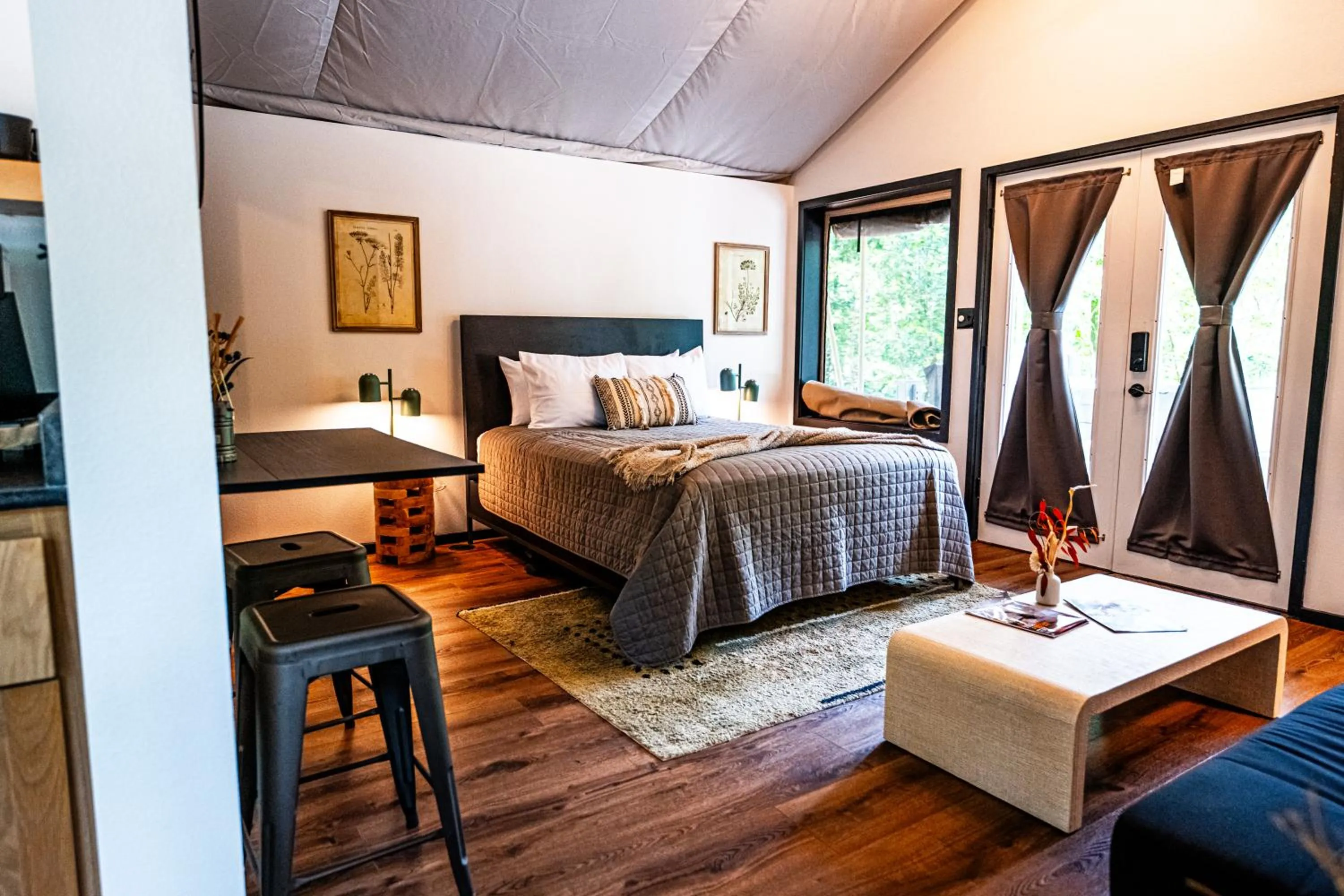 Bed in Starlight Haven Hot Springs