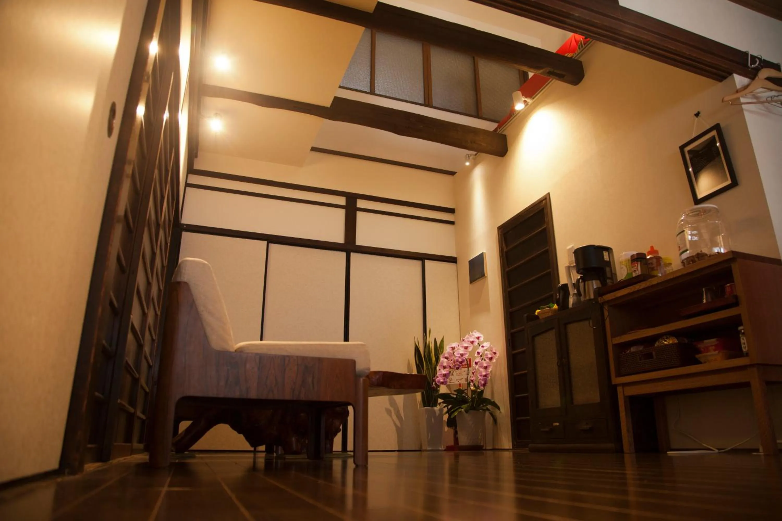 Living room, Bed in Guesthouse KYOTO COMPASS