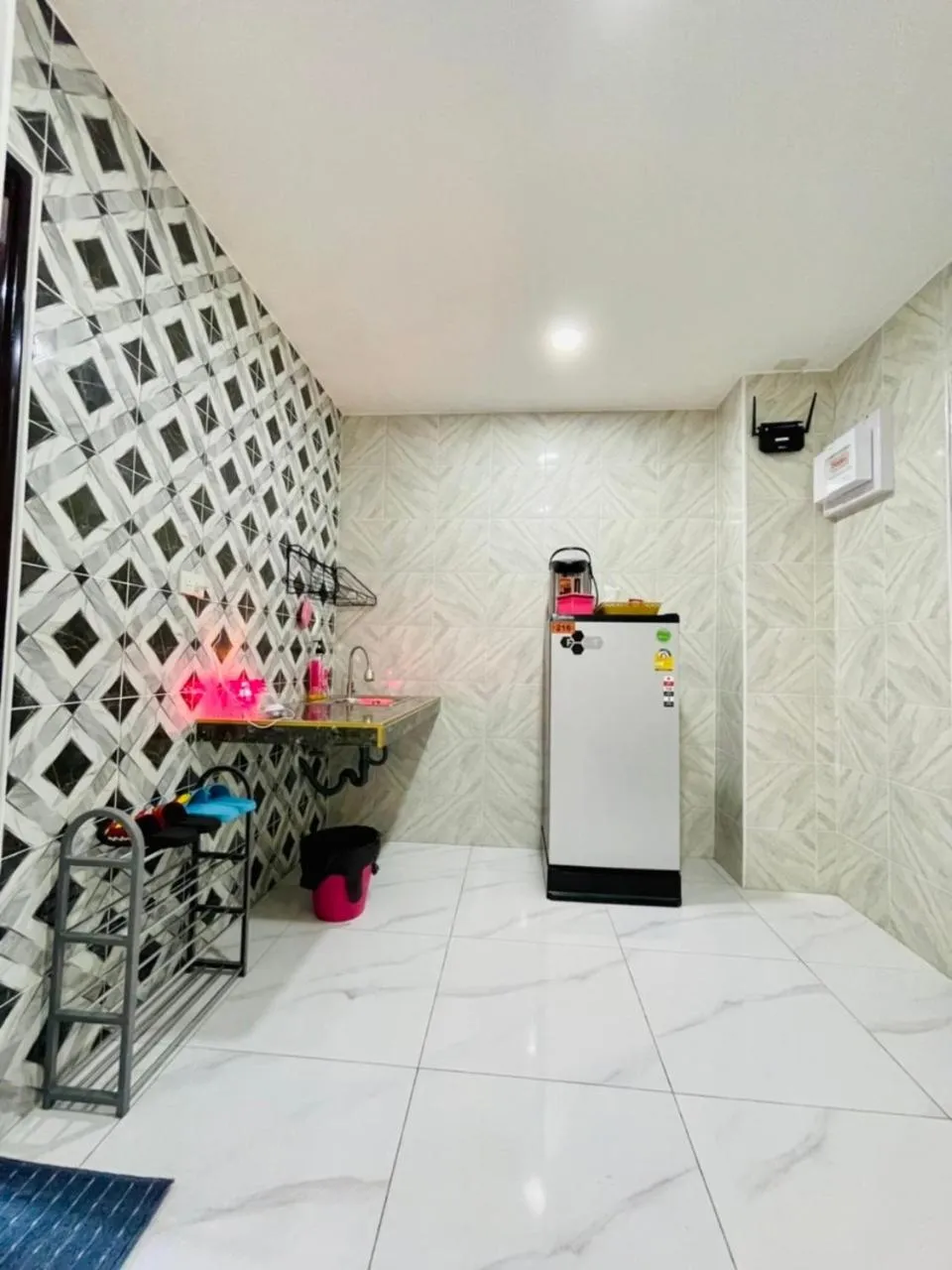 Kitchen or kitchenette in โรงแรมเรือนคุณเล็ก กานต์สินี