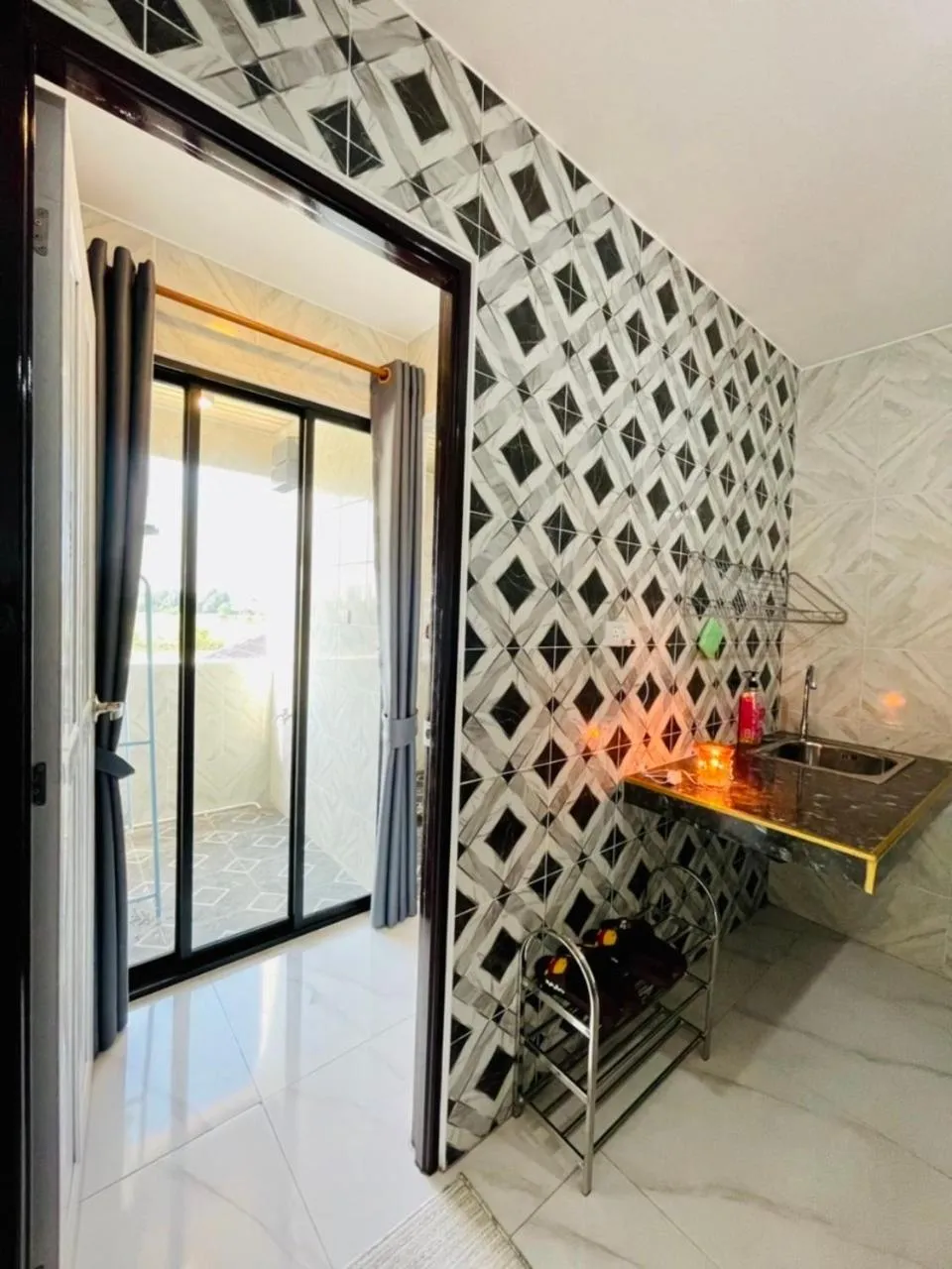 Kitchen or kitchenette in โรงแรมเรือนคุณเล็ก กานต์สินี