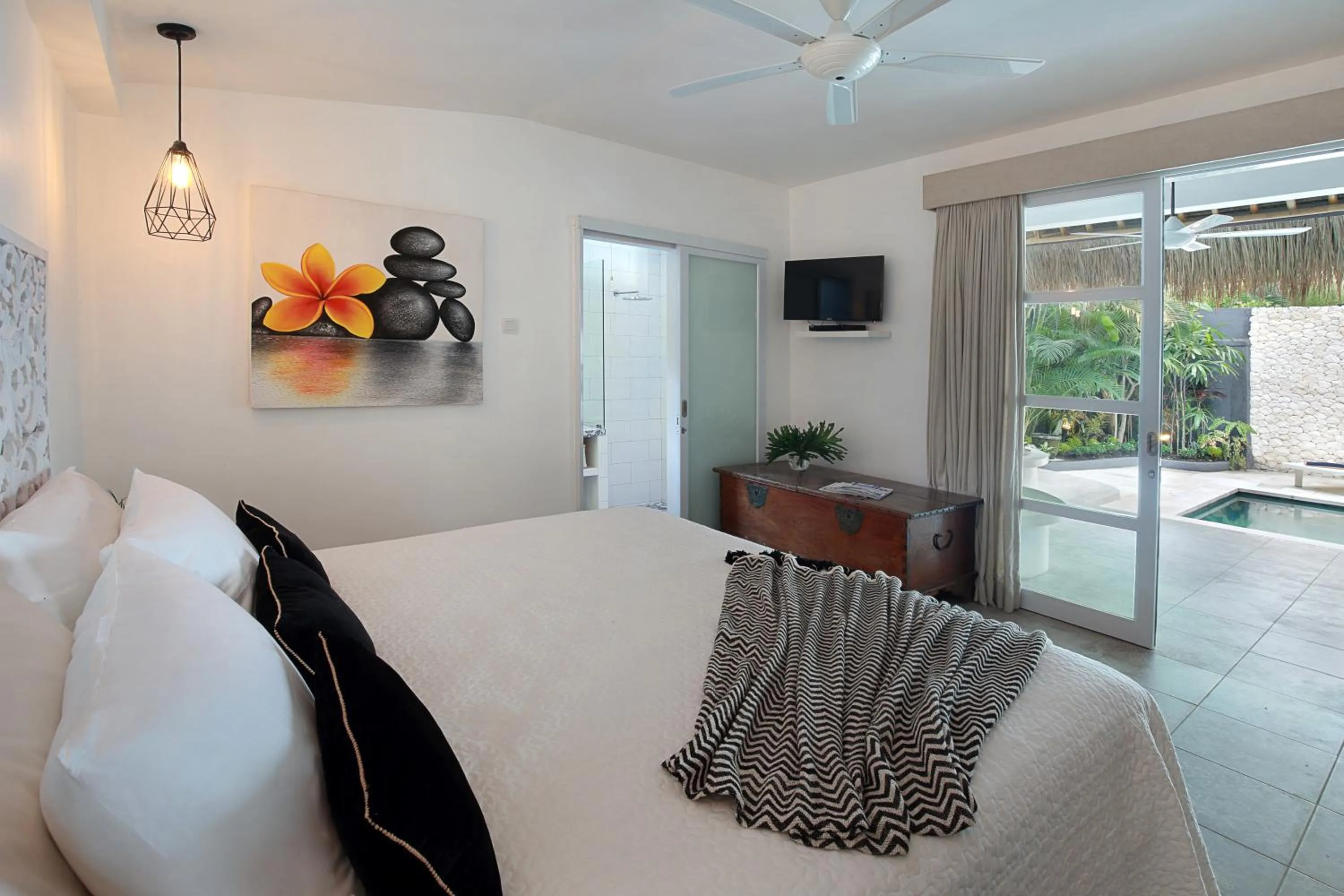 Bedroom, Bed in Villa Elleo