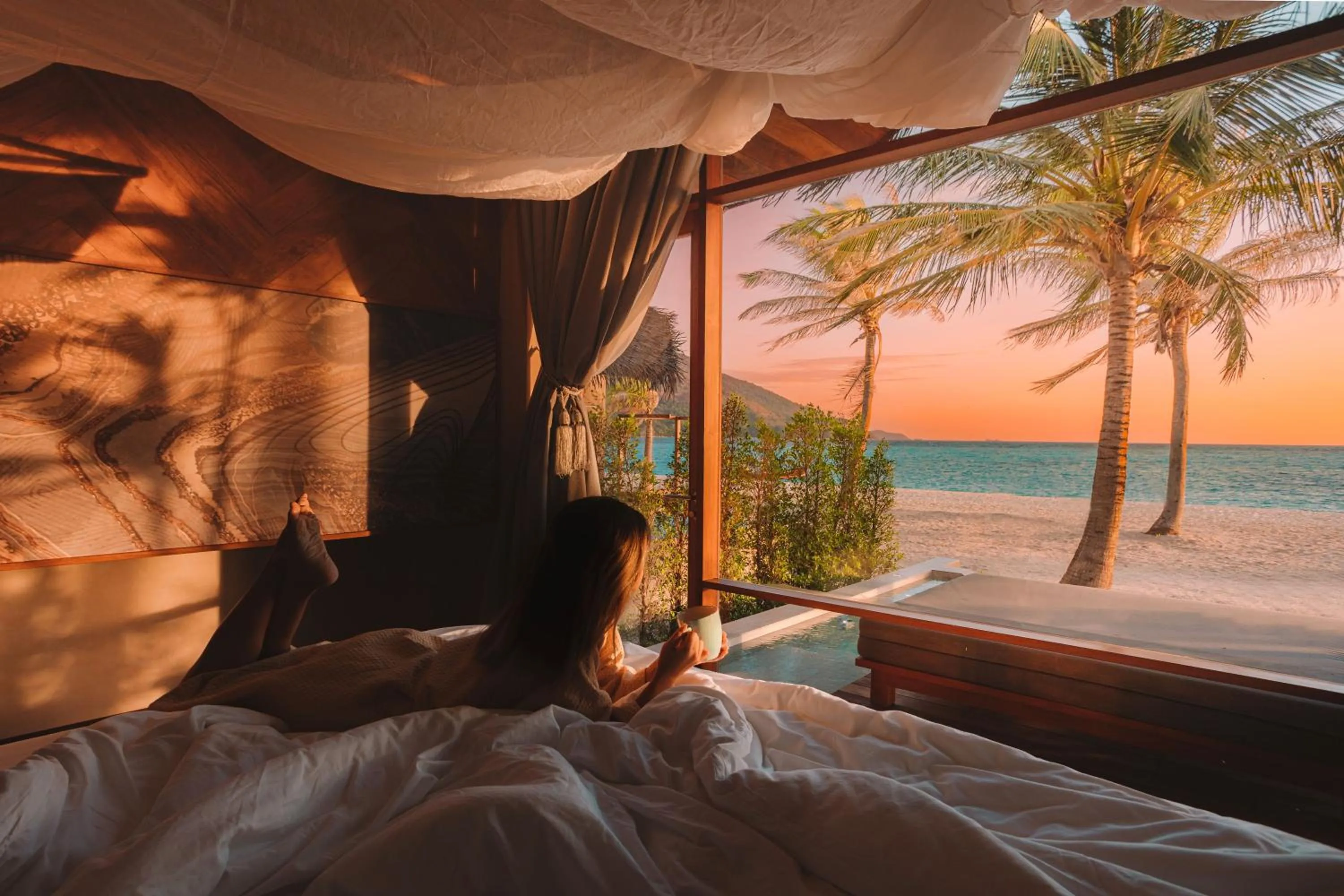 Bed in Irene Pool Villa Resort, Koh Lipe