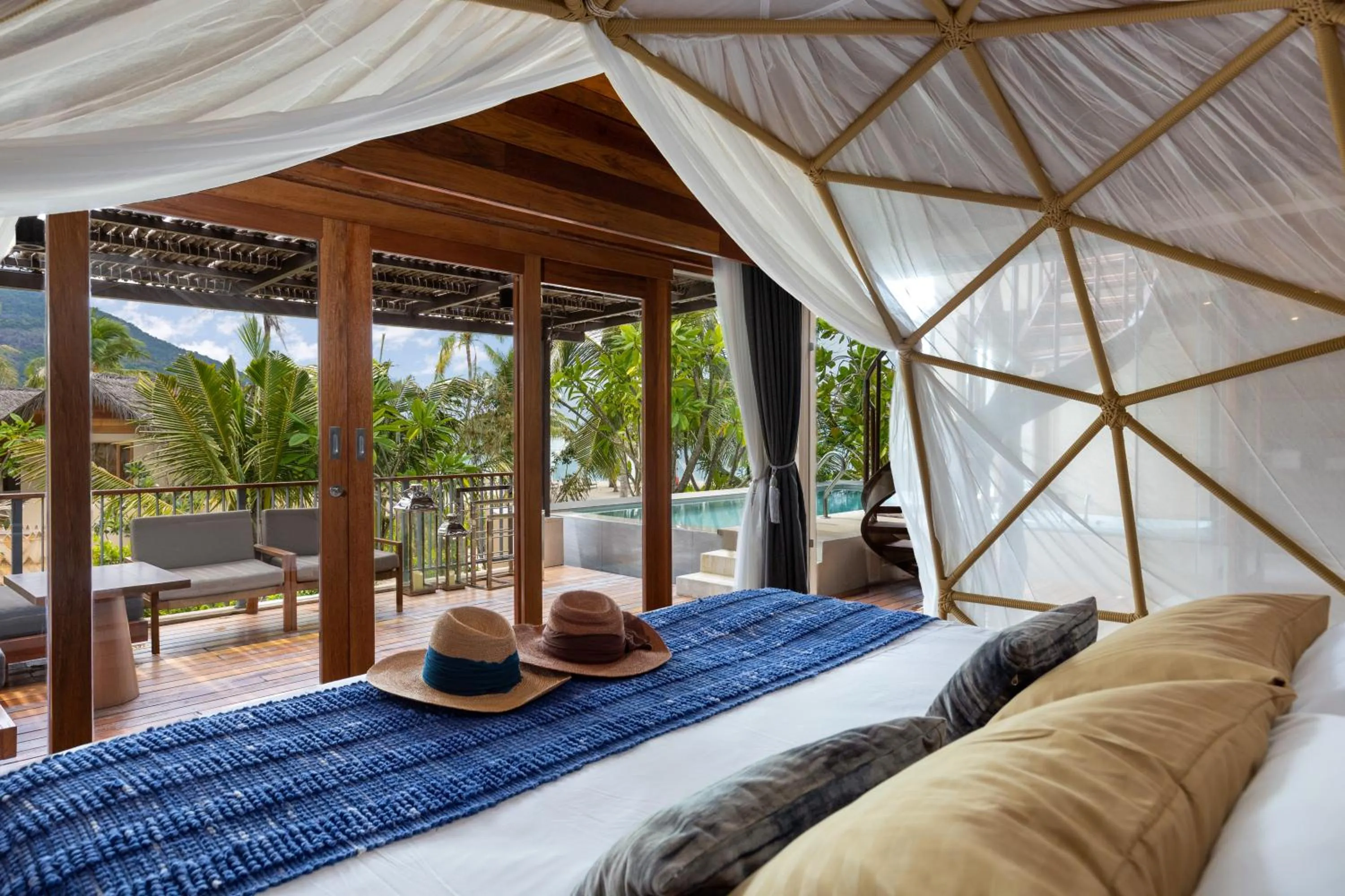 Bed in Irene Pool Villa Resort, Koh Lipe