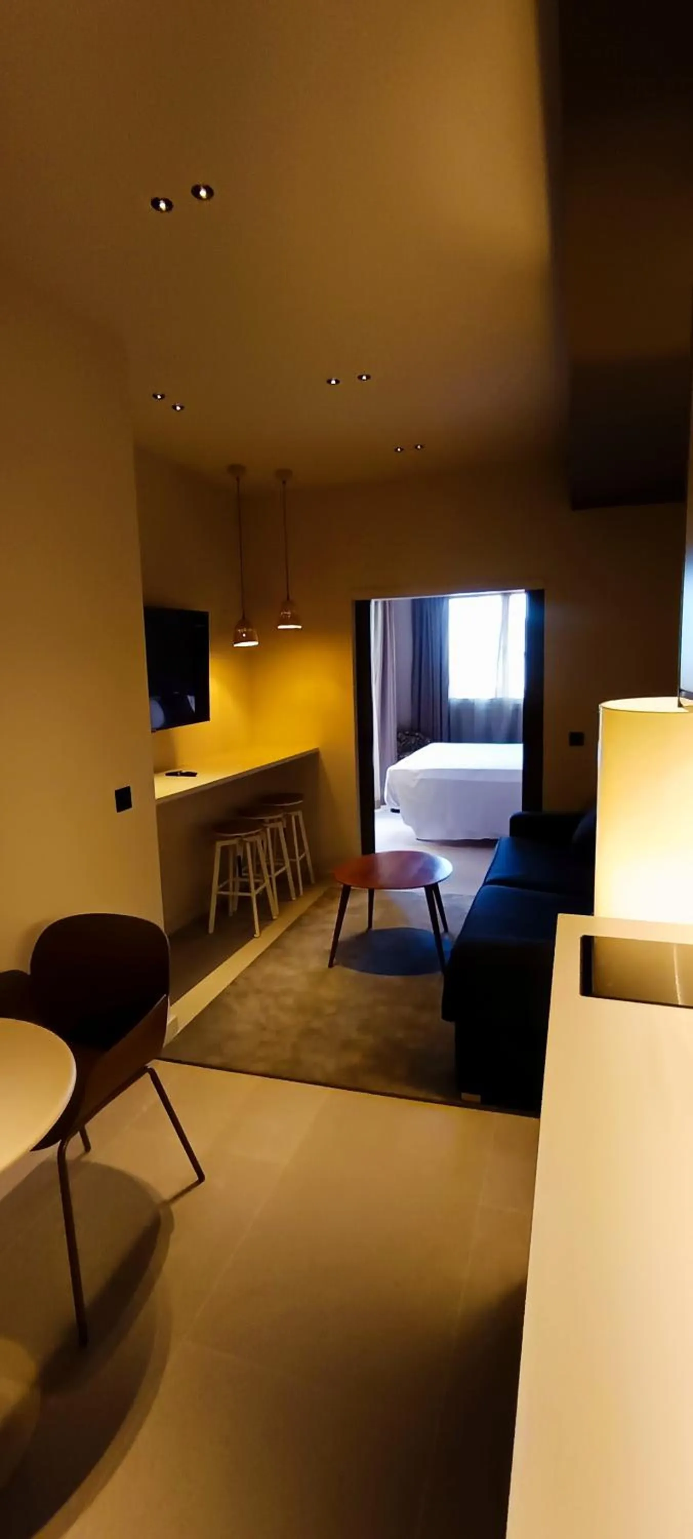 Living room, Bed in Senator Barcelona Apartments