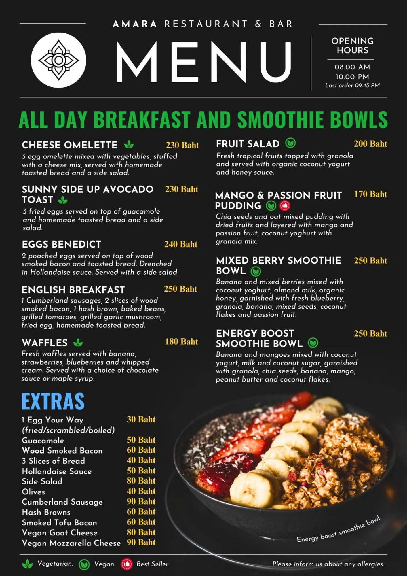 Breakfast in Amara Beach Resort Koh Phangan