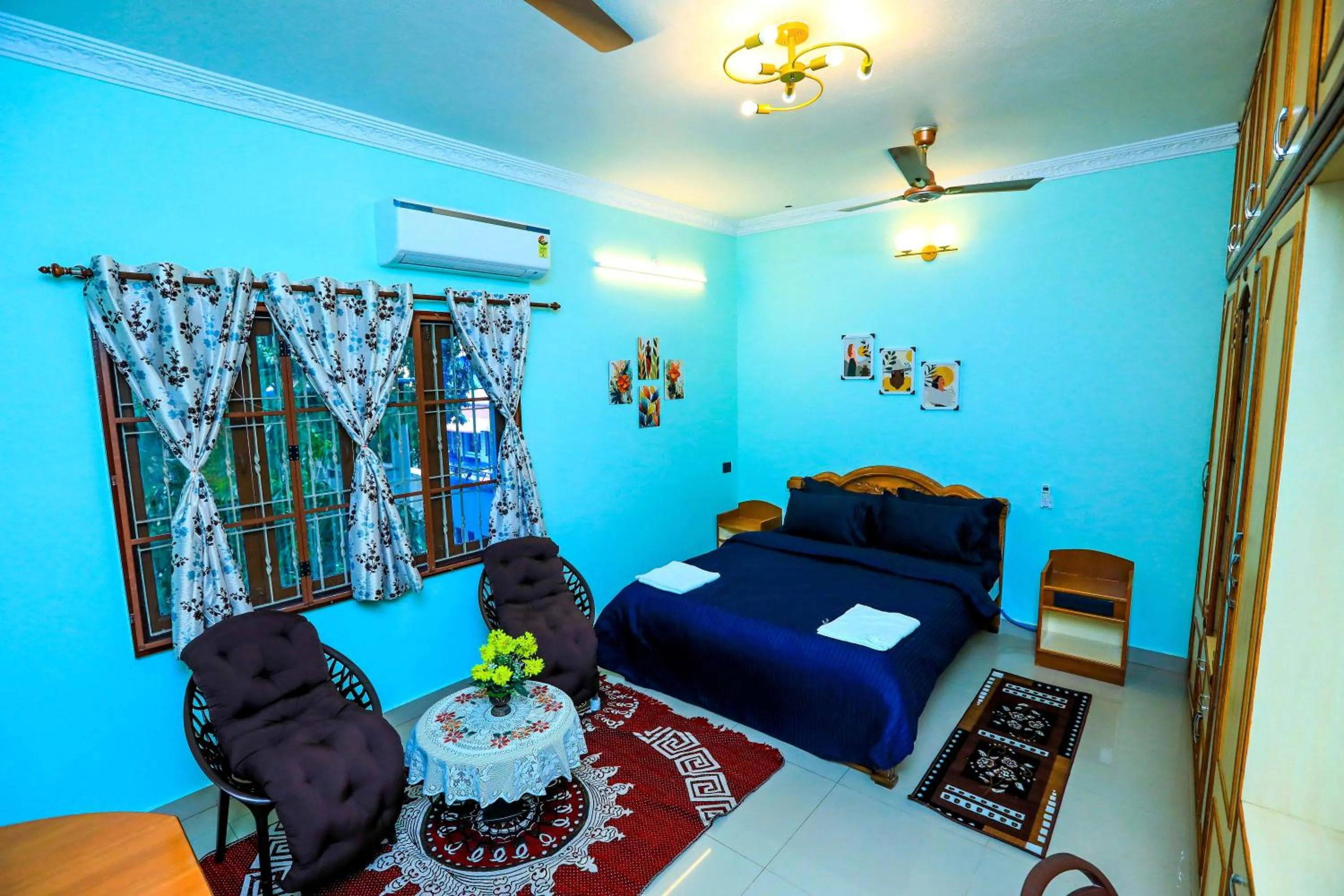 Photo of the whole room, Bed in Bay Homes 2BHK WT Bathtub Near Rock Beach
