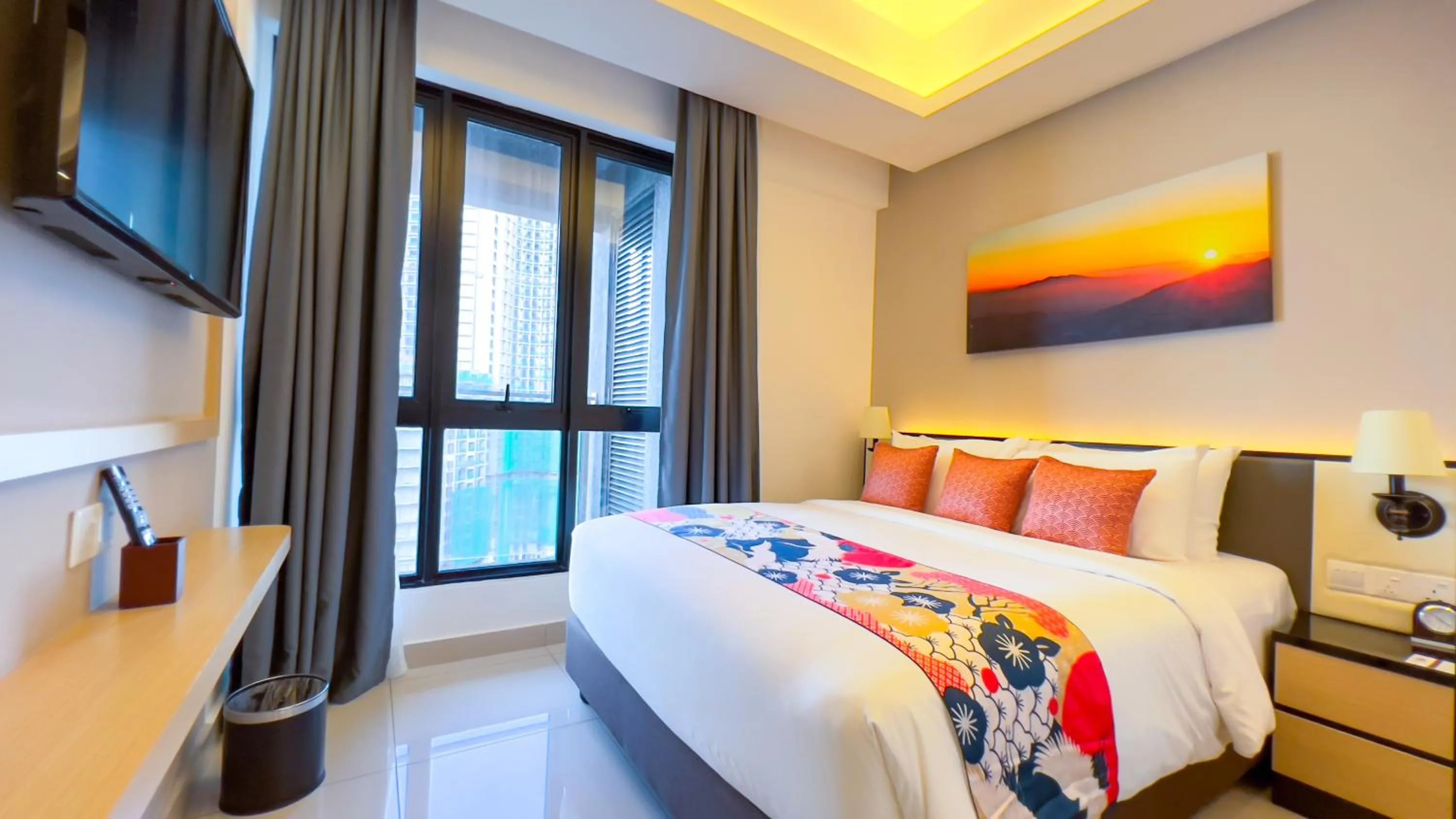 Bed in The Yanné, Onsen Hotel