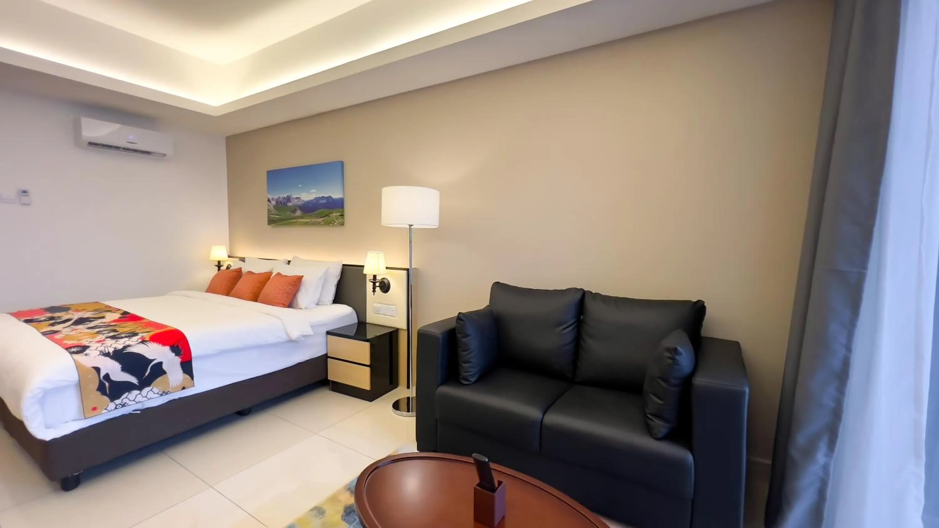 Bed in The Yanné, Onsen Hotel