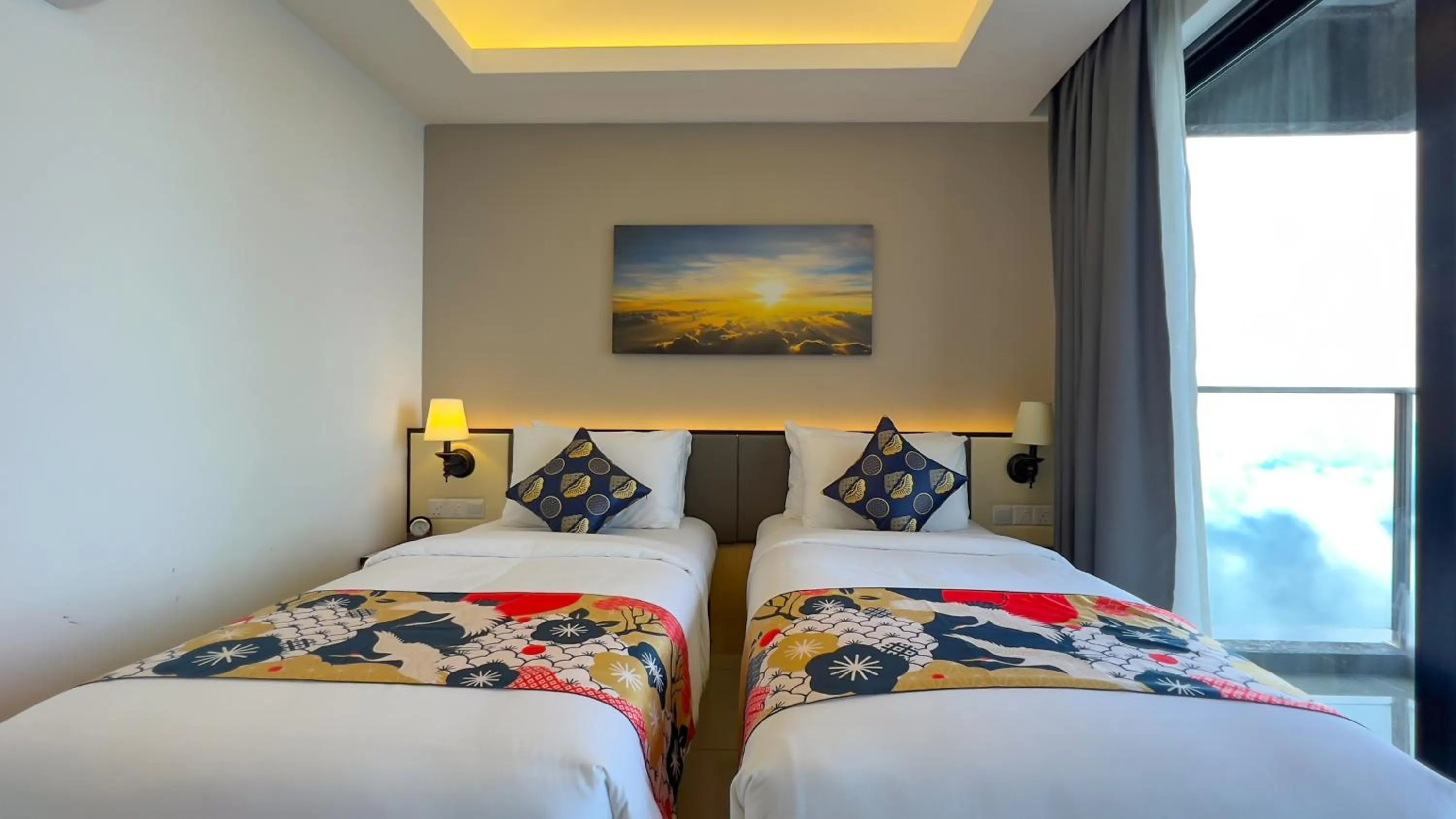 Bed in The Yanné, Onsen Hotel