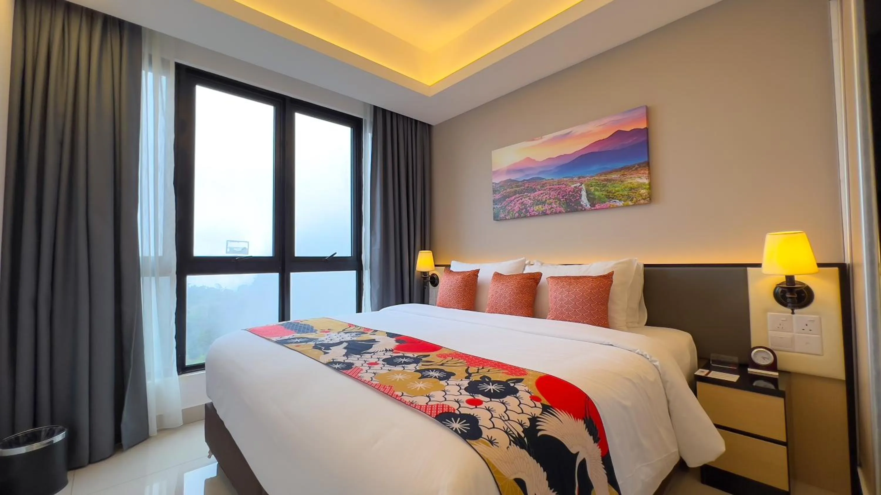 Bed in The Yanné, Onsen Hotel