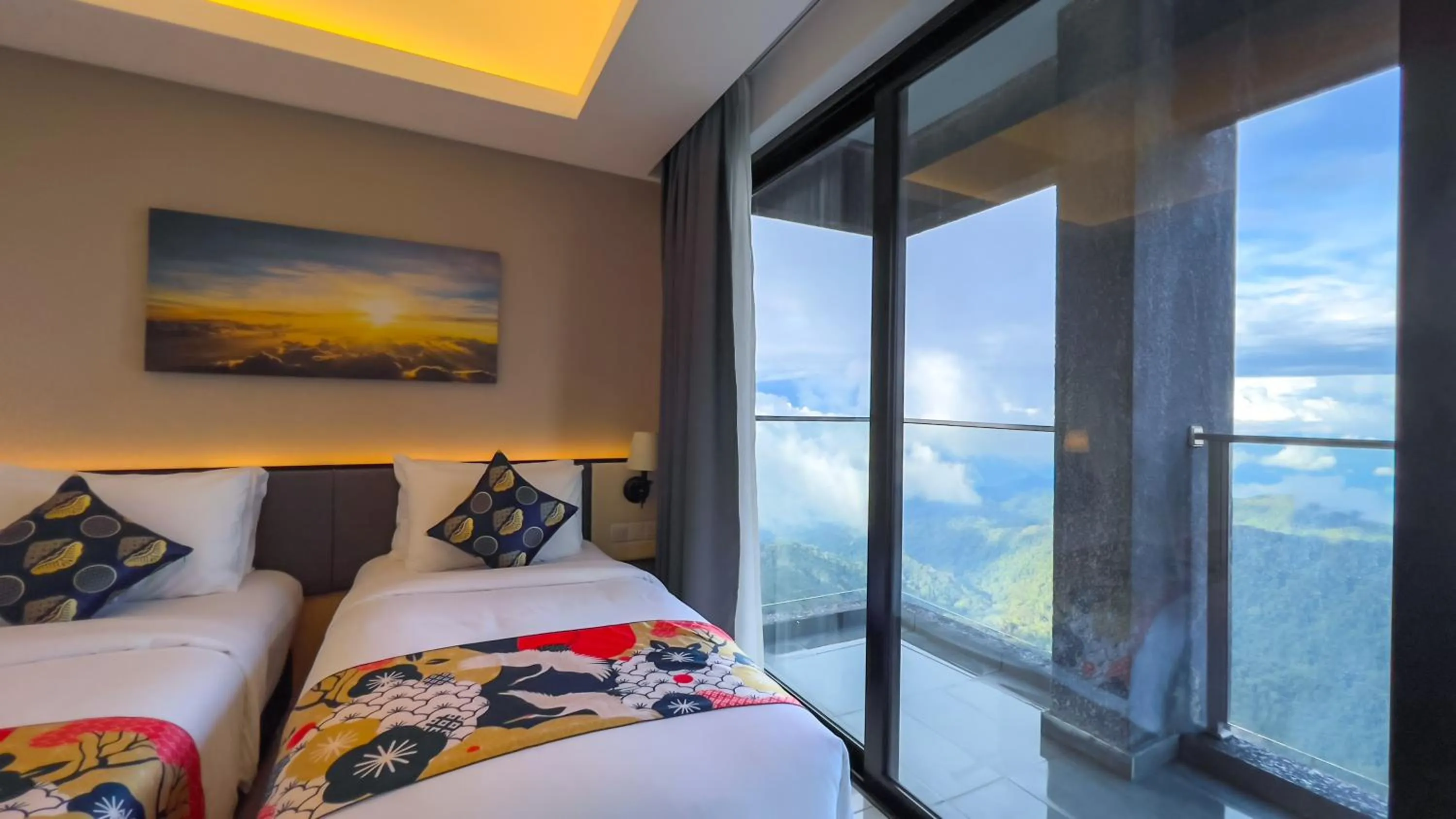 Bed in The Yanné, Onsen Hotel