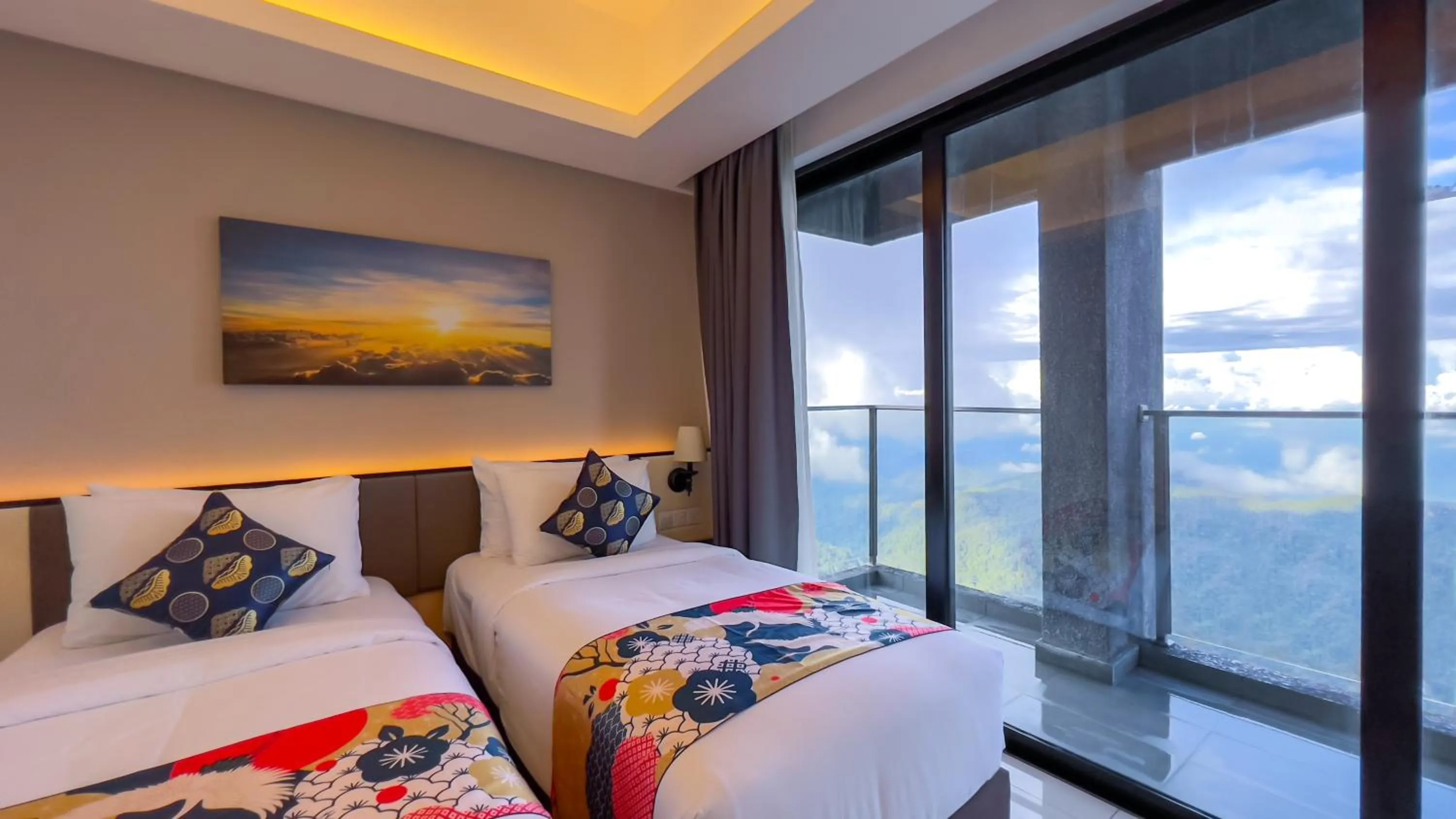 Bed in The Yanné, Onsen Hotel