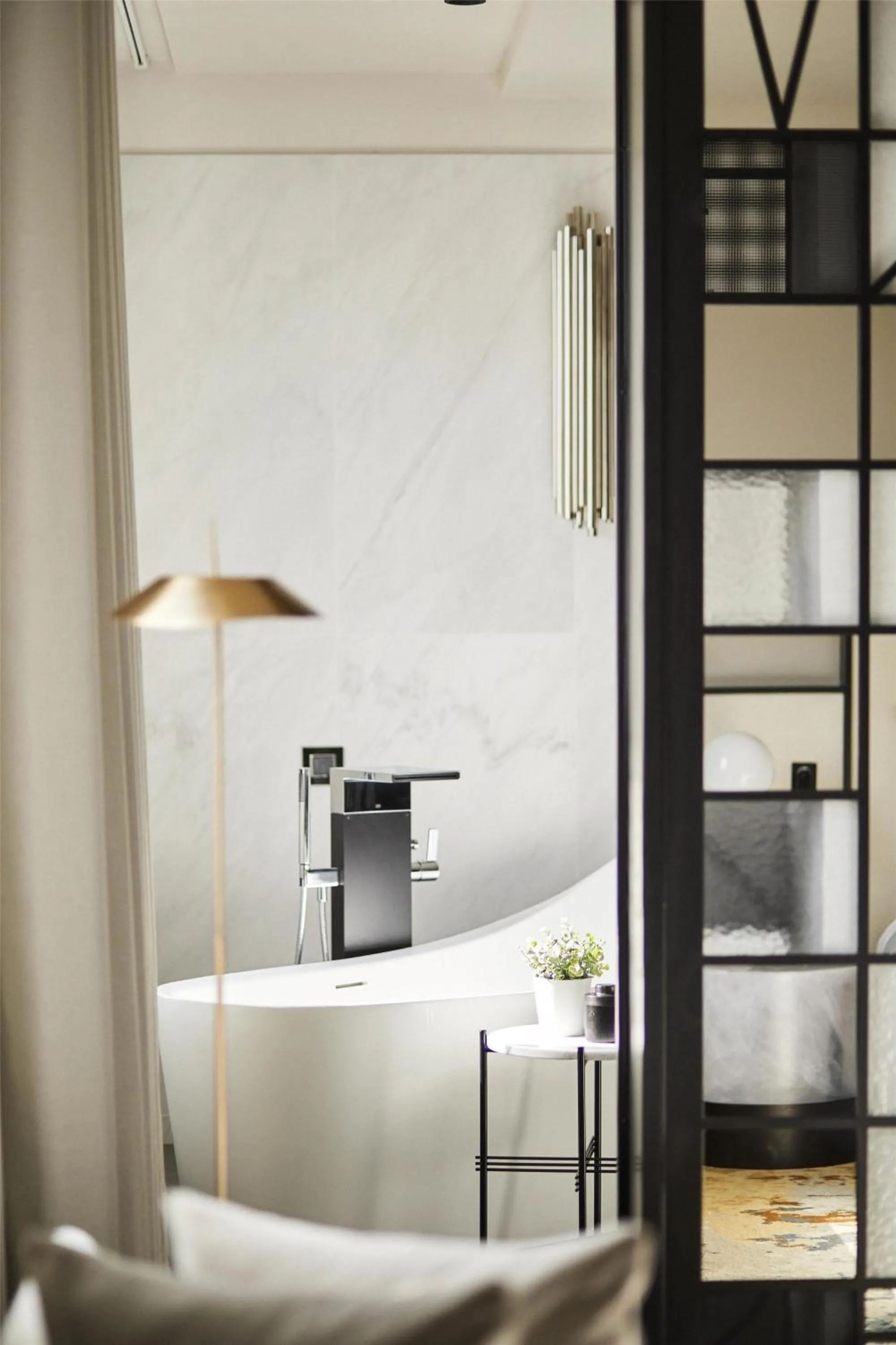 Bathroom, Bed in Grand Hyatt Barcelona