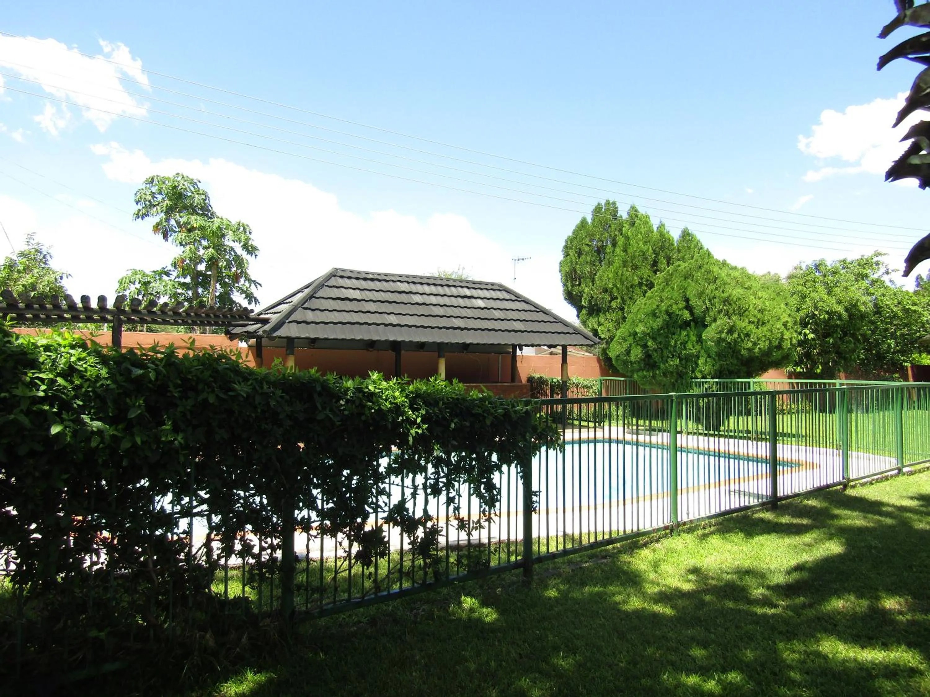 Pool view in Haithoms Guesthouse